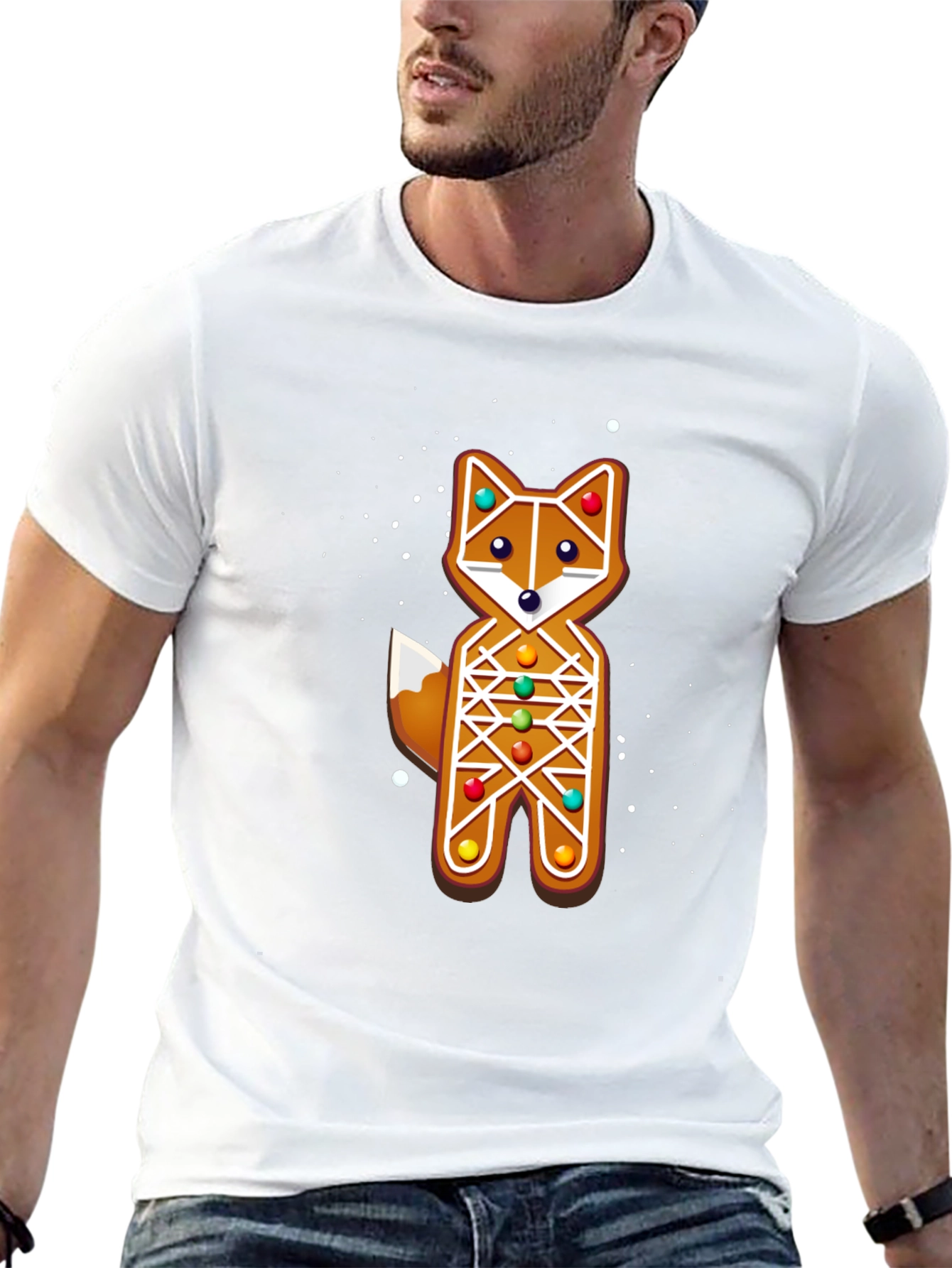 Gingerbread Fox Christmas Holiday T-Shirt