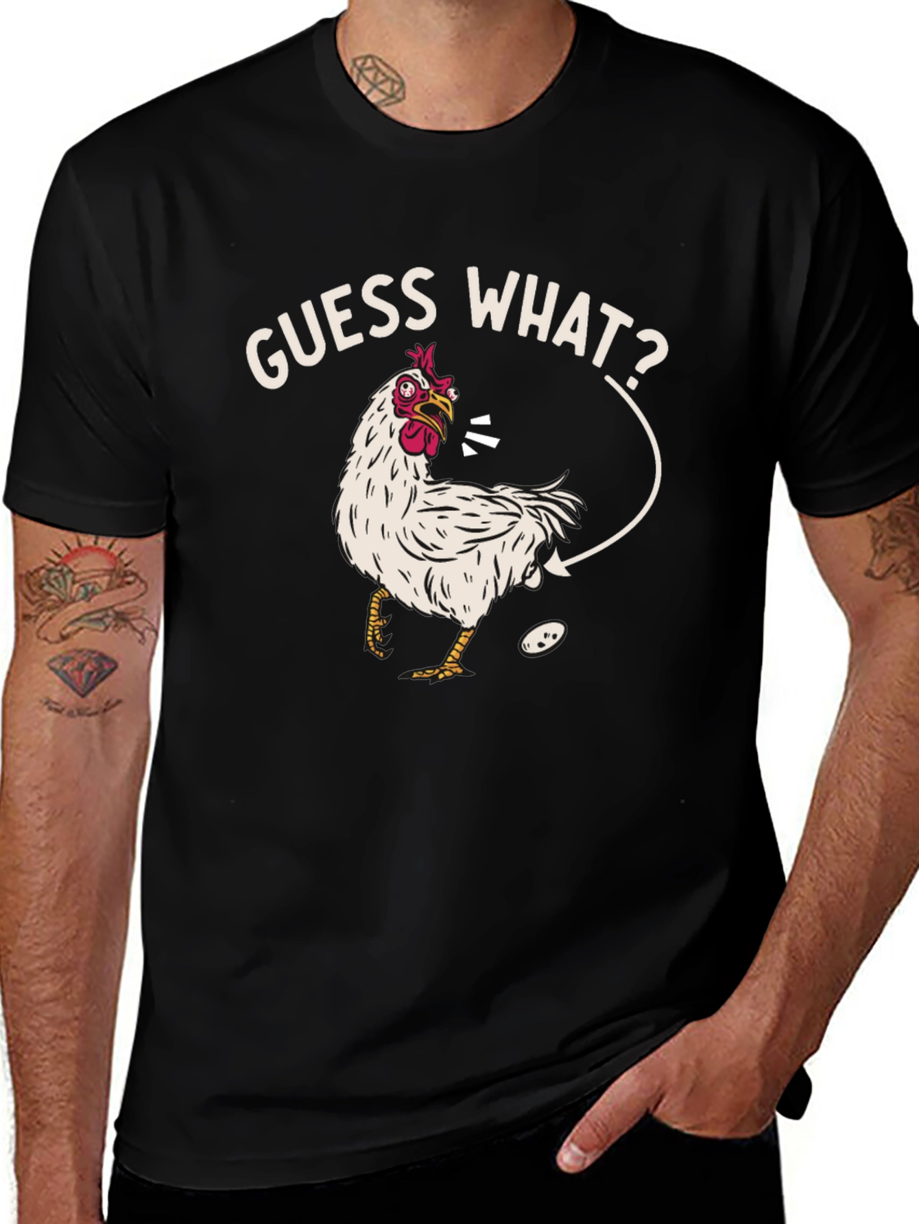 Guess What? Chicken T-Shirt - Funny Graphic Tee