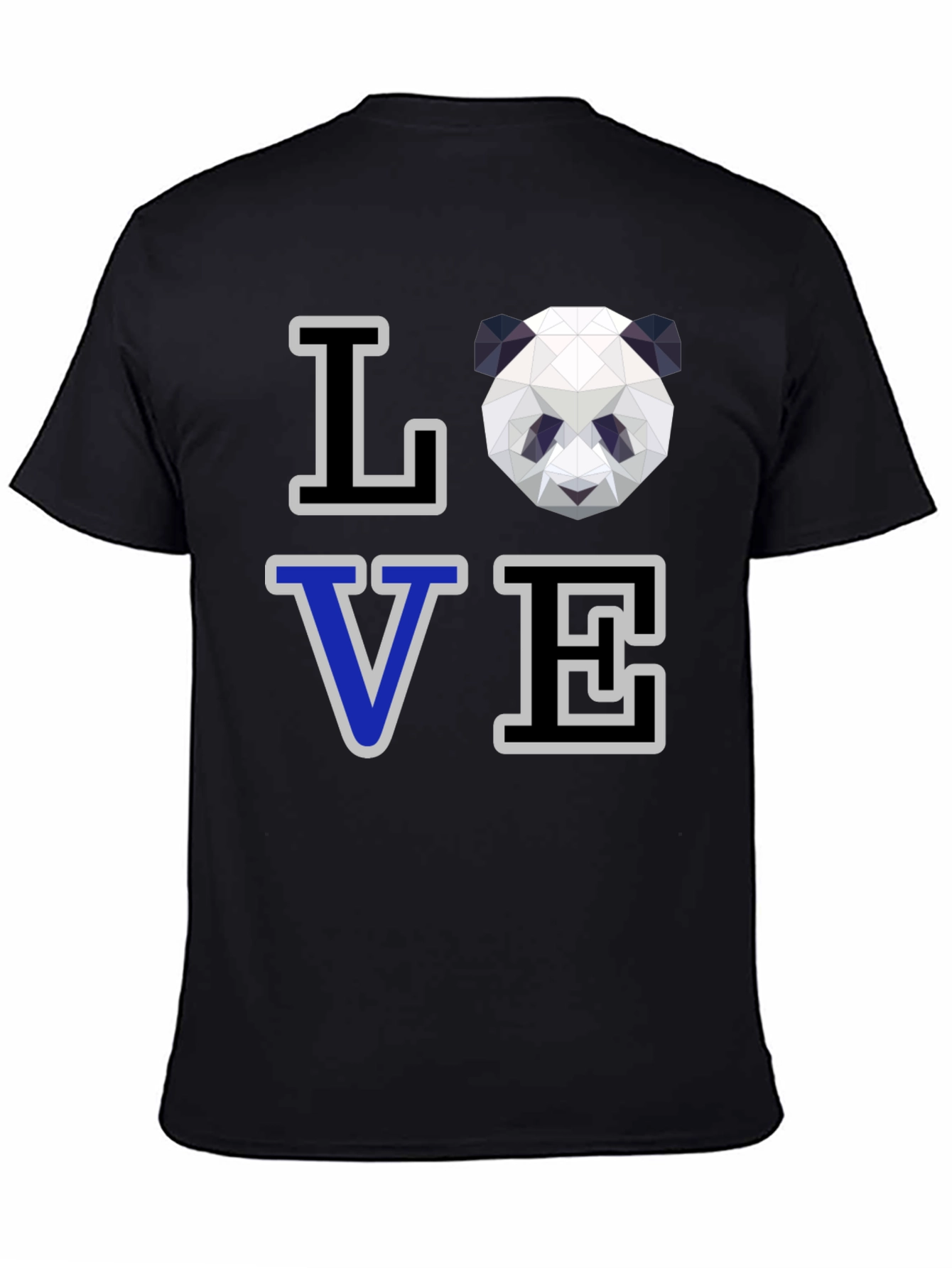 Geometric Panda Love Graphic T-Shirt