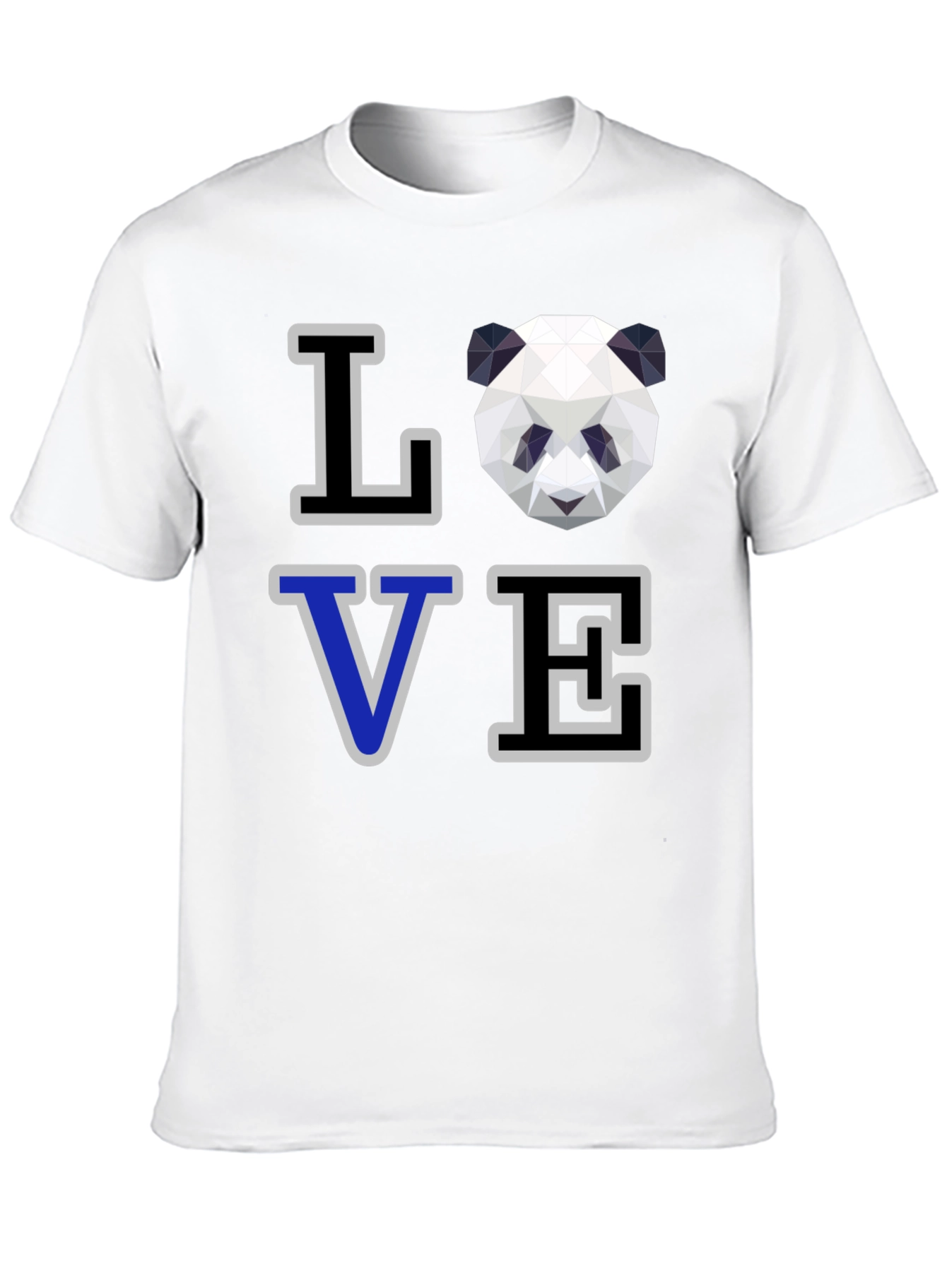 Geometric Panda Love Graphic T-Shirt