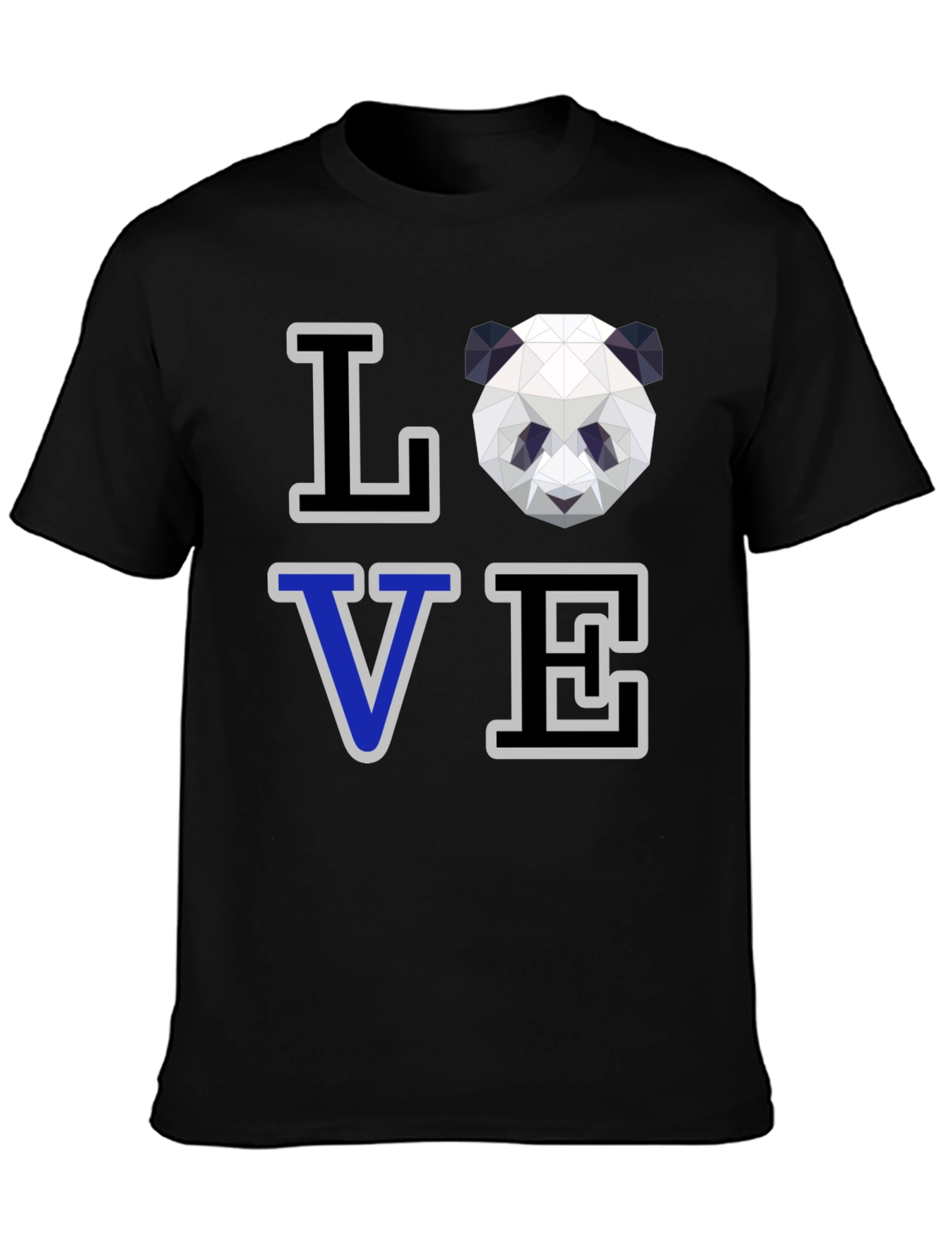 Geometric Panda Love Graphic T-Shirt