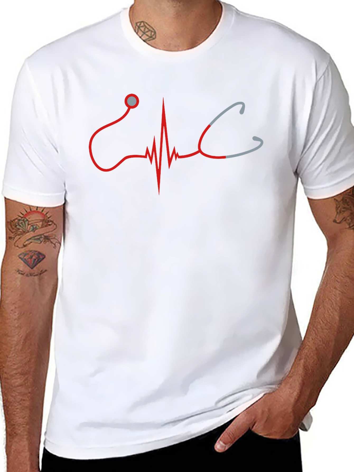 Stethoscope Heartbeat Graphic T-Shirt