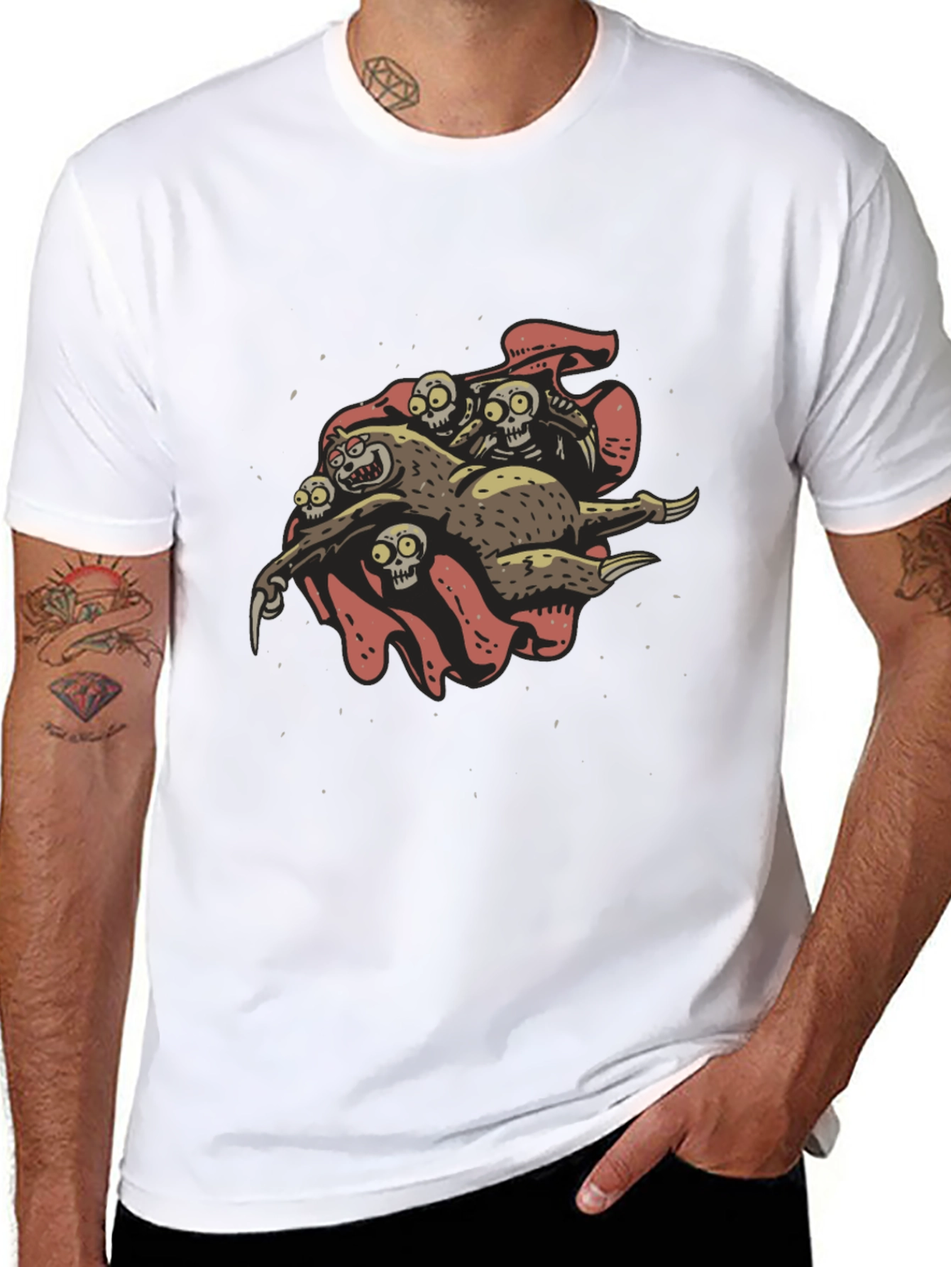 Grim Sloth & Skeleton Crew Graphic Tee - Black