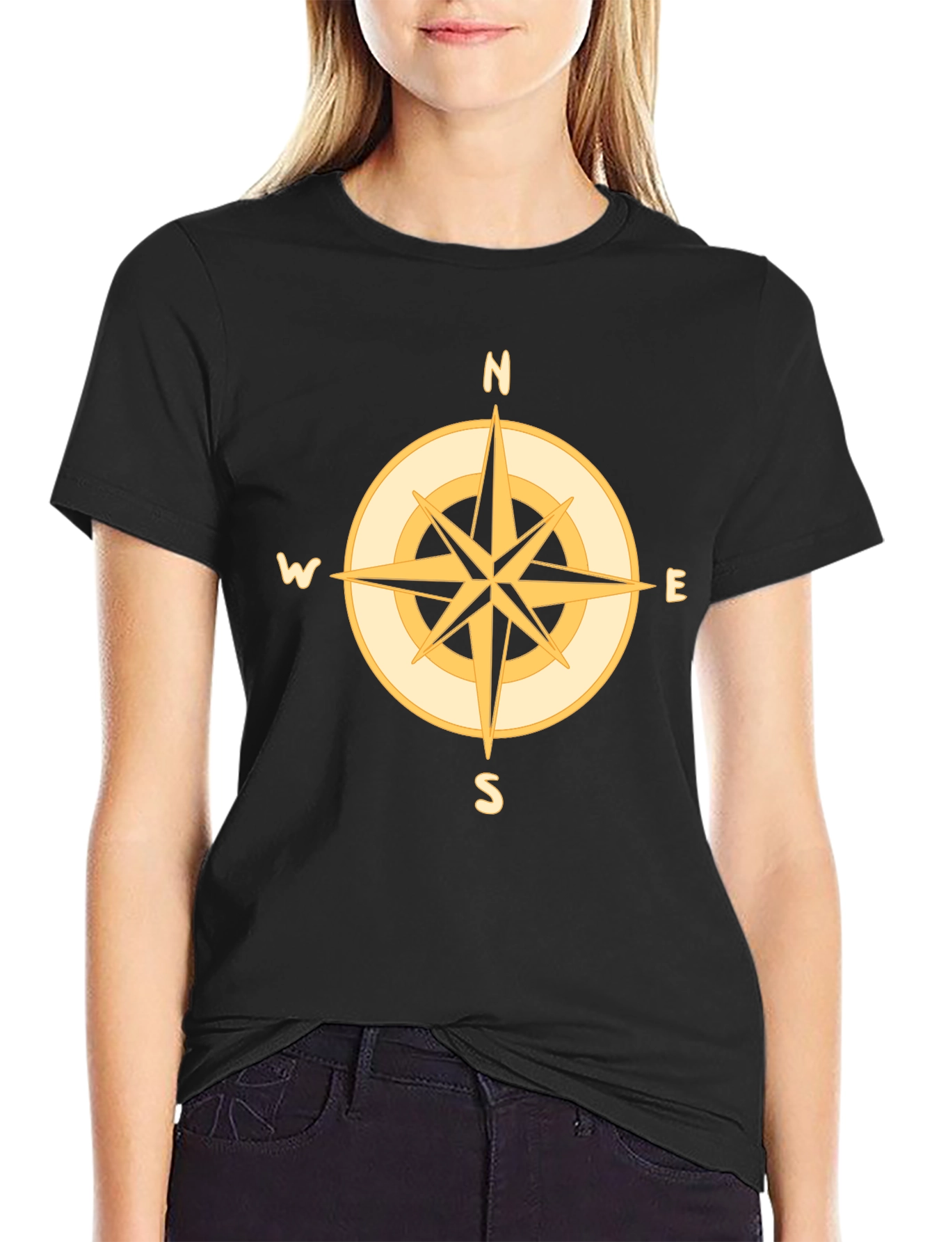 Compass Graphic Tee - Mens Black T-Shirt