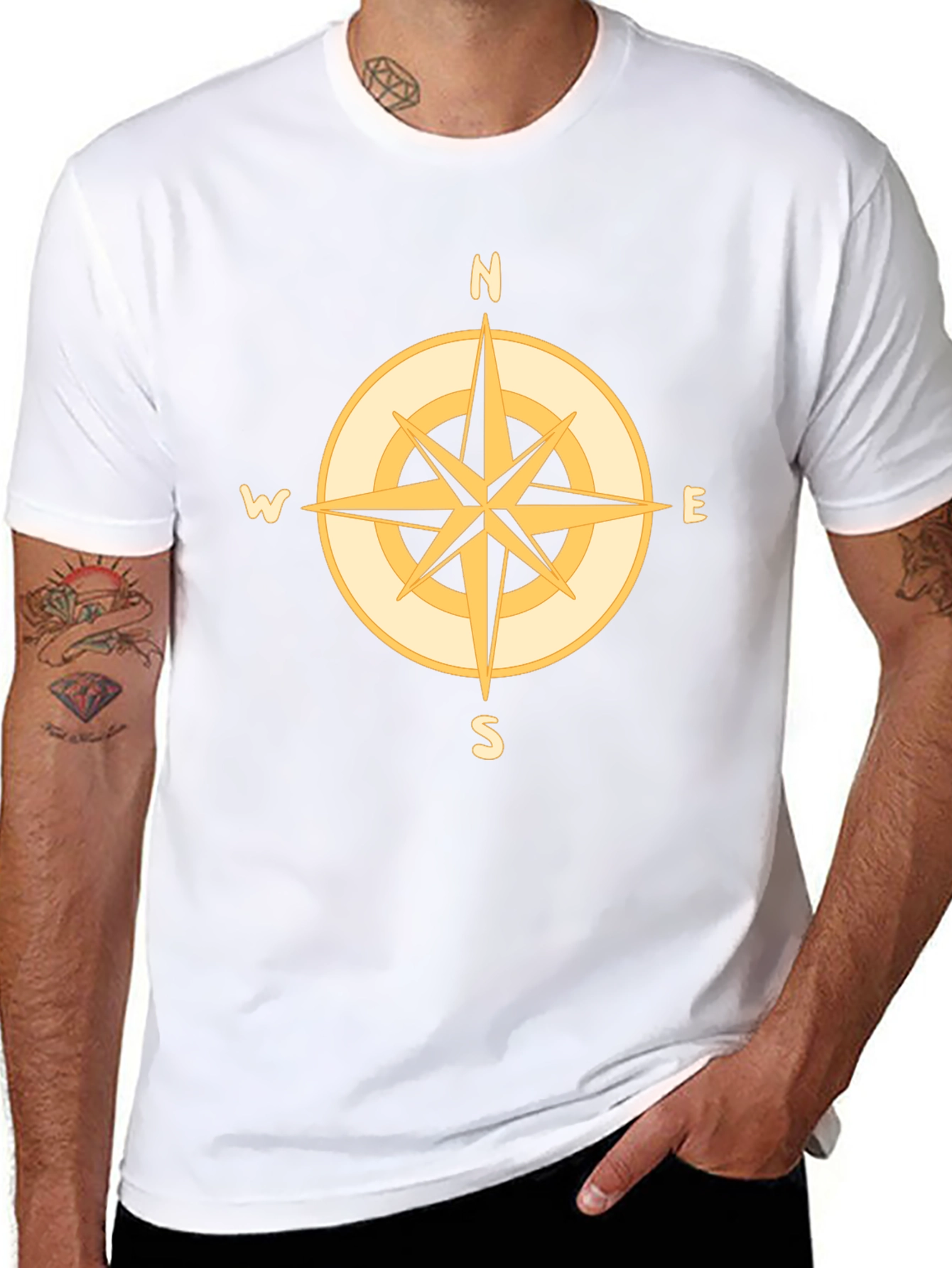 Compass Graphic Tee - Mens Black T-Shirt