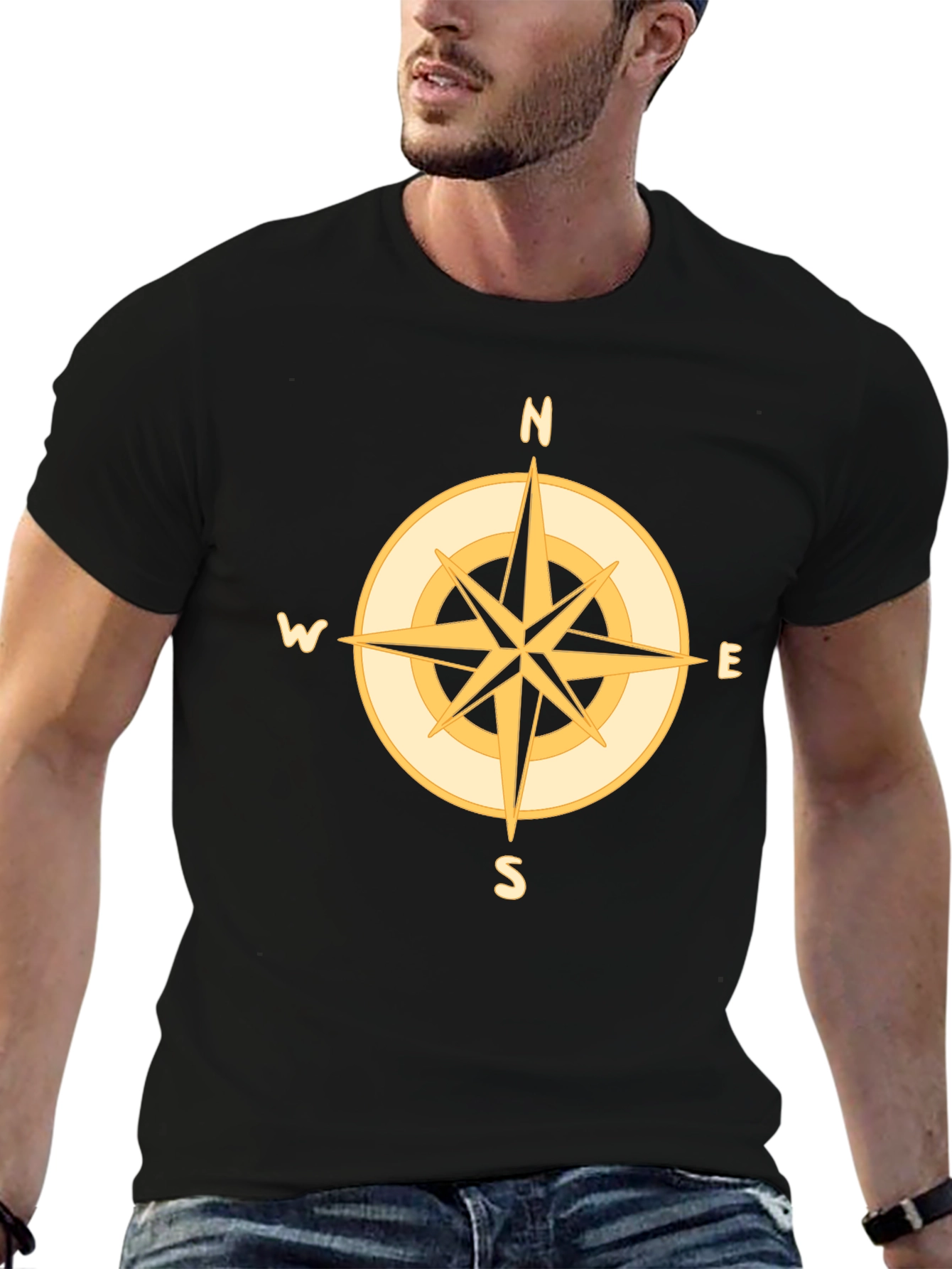 Compass Graphic Tee - Mens Black T-Shirt