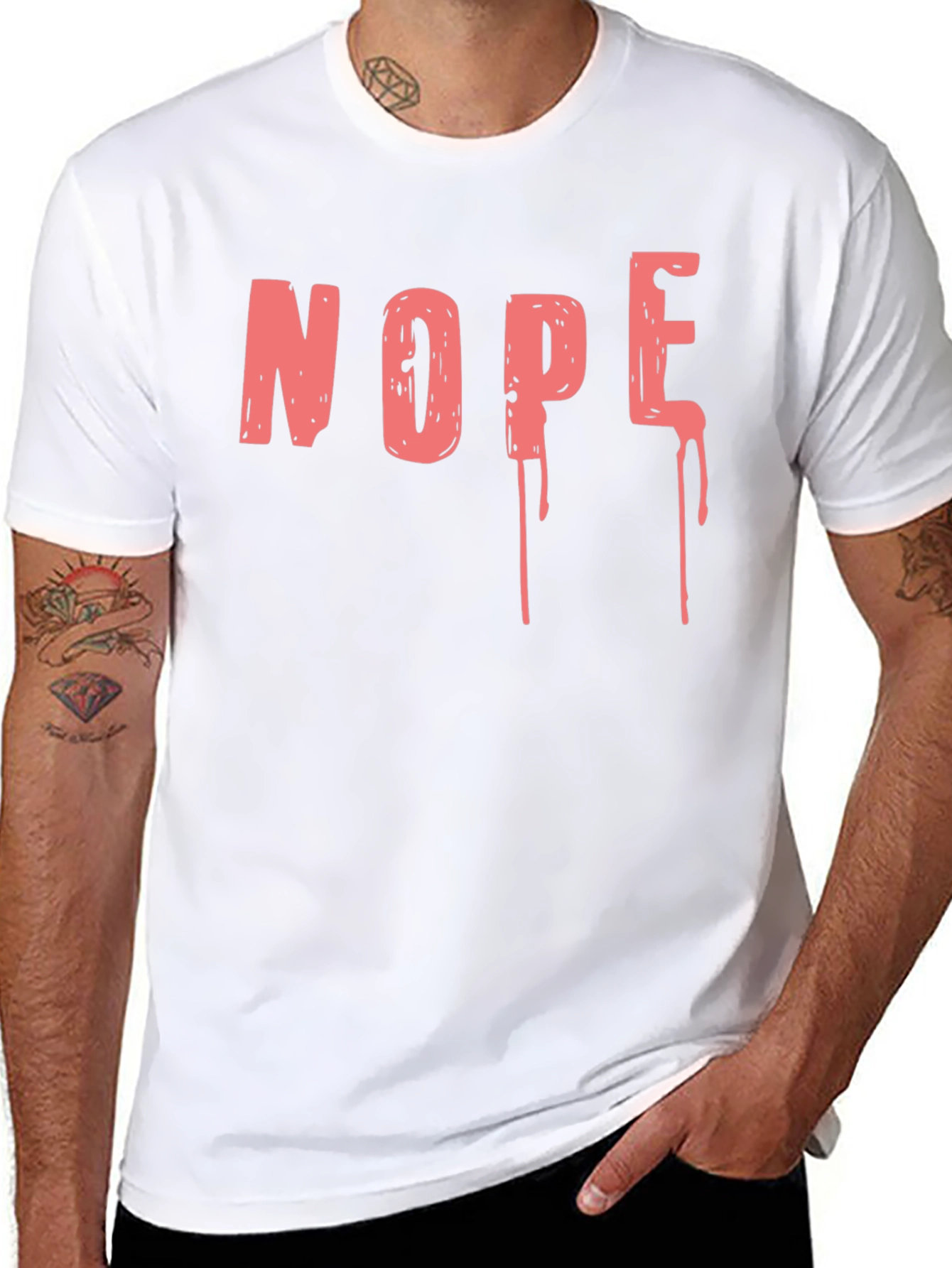Nope Graphic Tee - Casual Black T-Shirt