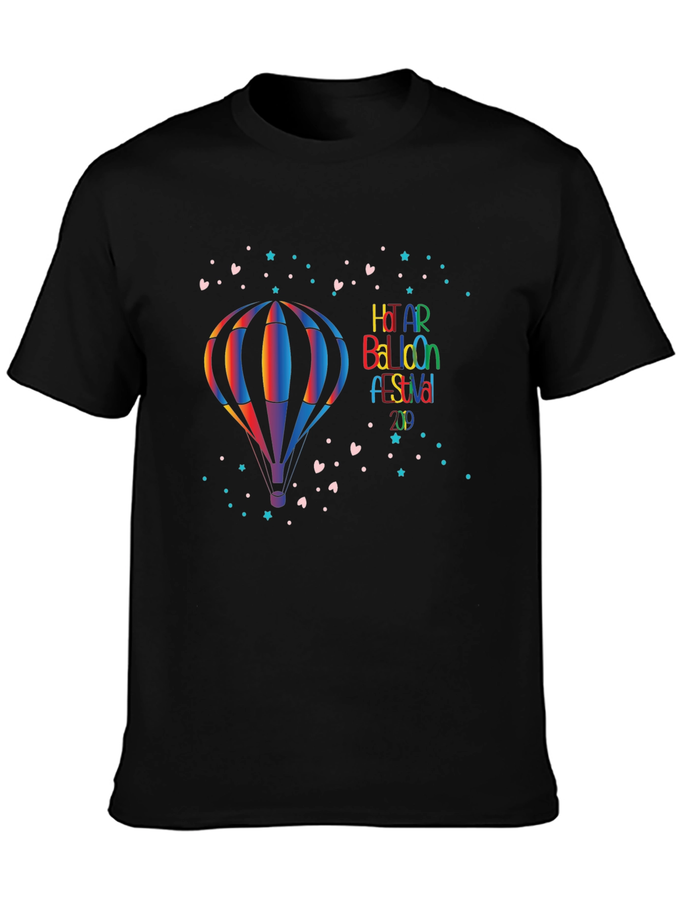 Rainbow Hot Air Balloon Festival Graphic Tee