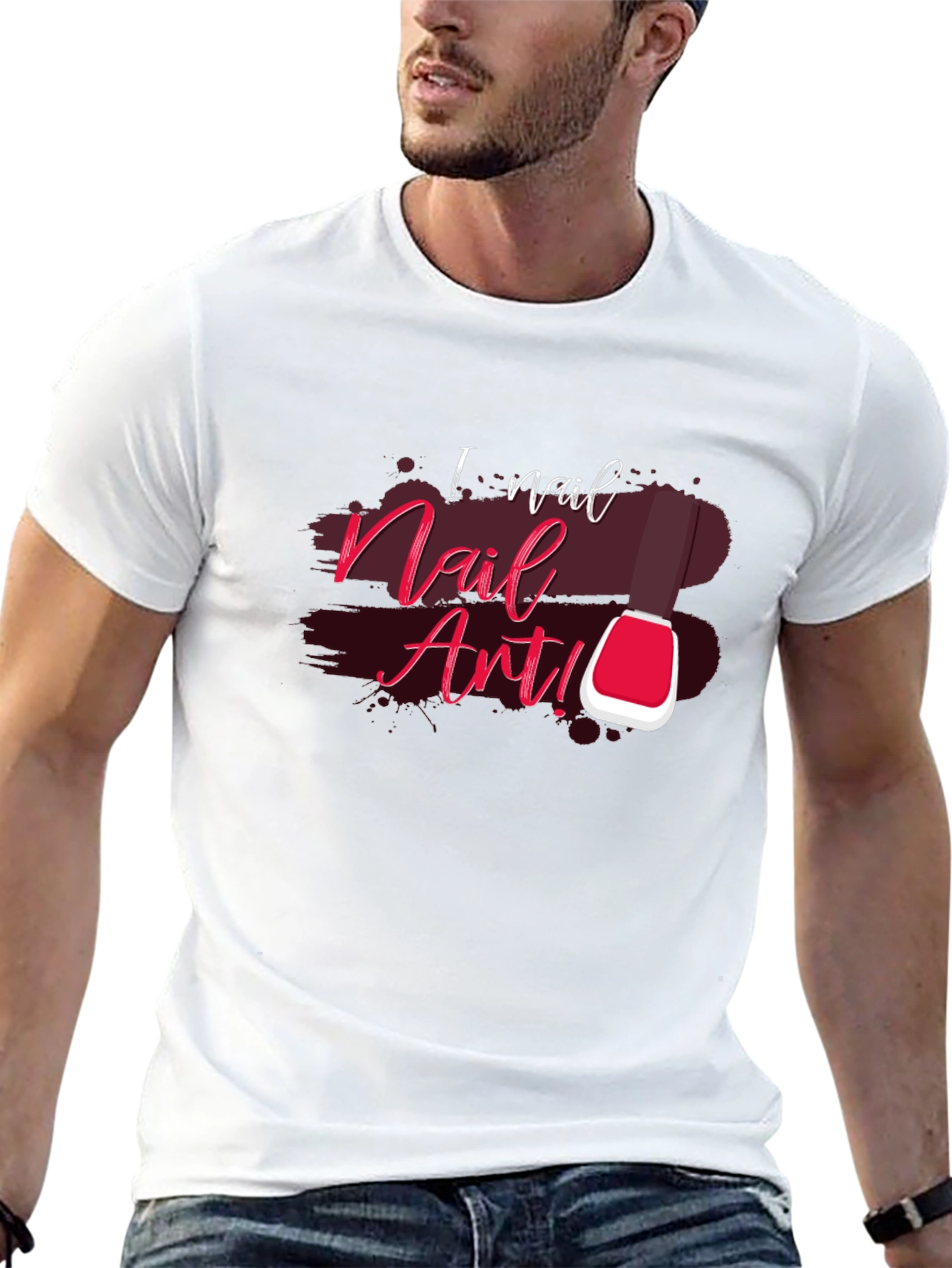 I Nail Nail Art Black Cotton Graphic T-Shirt