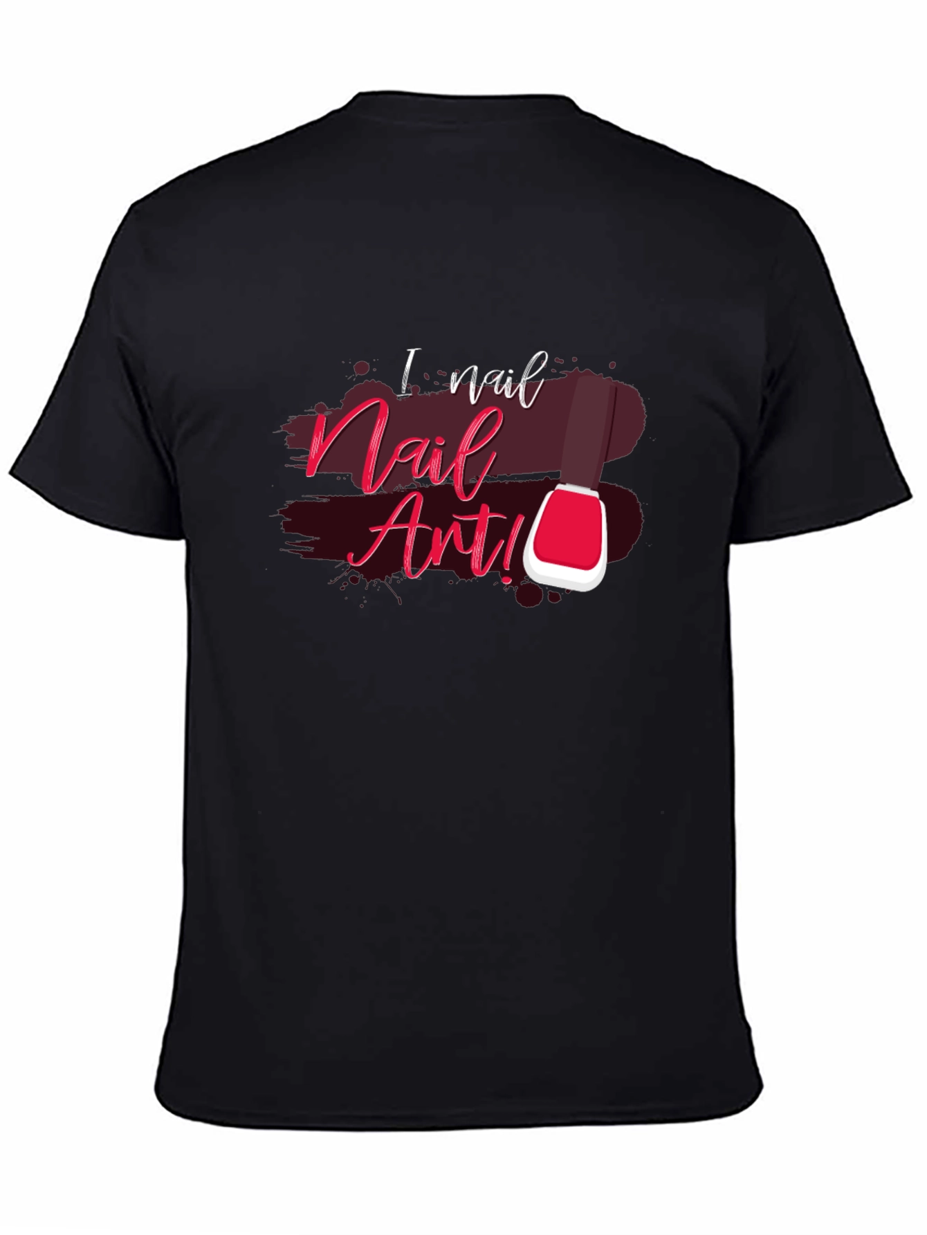 I Nail Nail Art Black Cotton Graphic T-Shirt