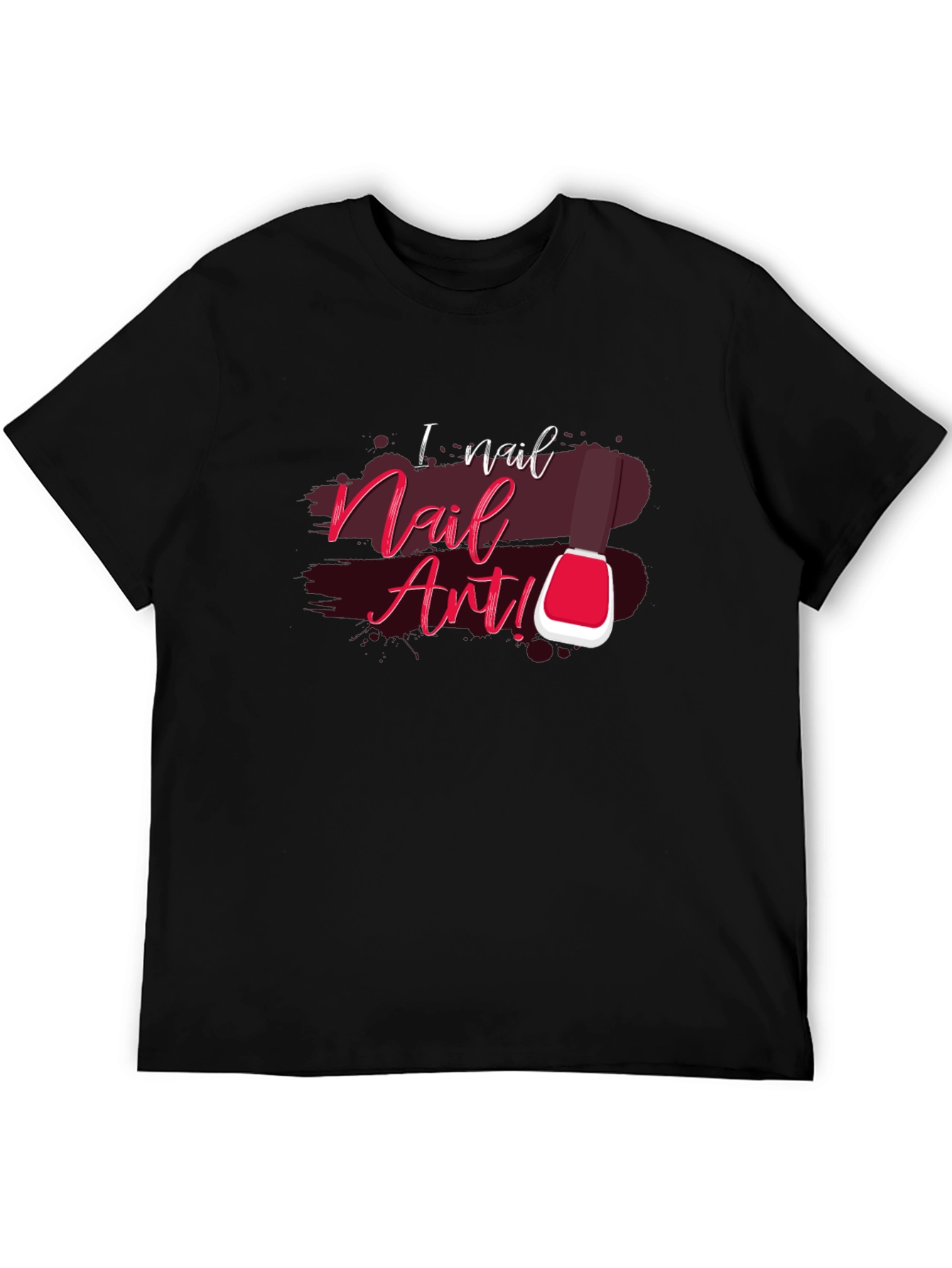I Nail Nail Art Black Cotton Graphic T-Shirt