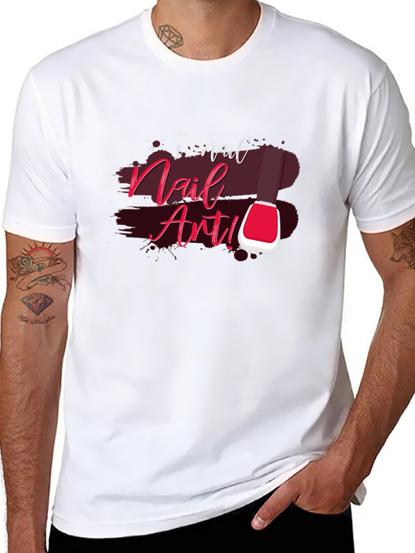 I Nail Nail Art Black Cotton Graphic T-Shirt