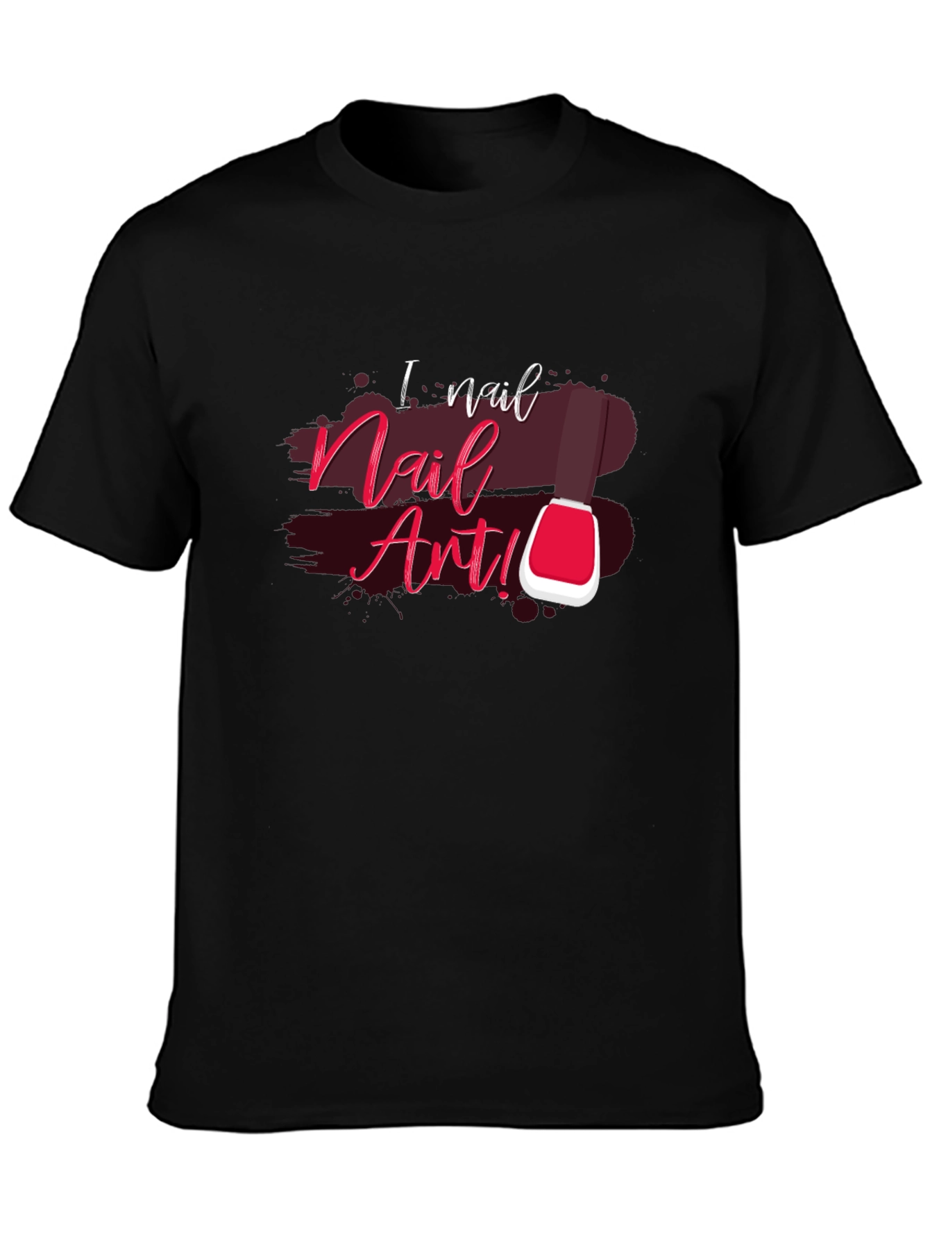 I Nail Nail Art Black Cotton Graphic T-Shirt