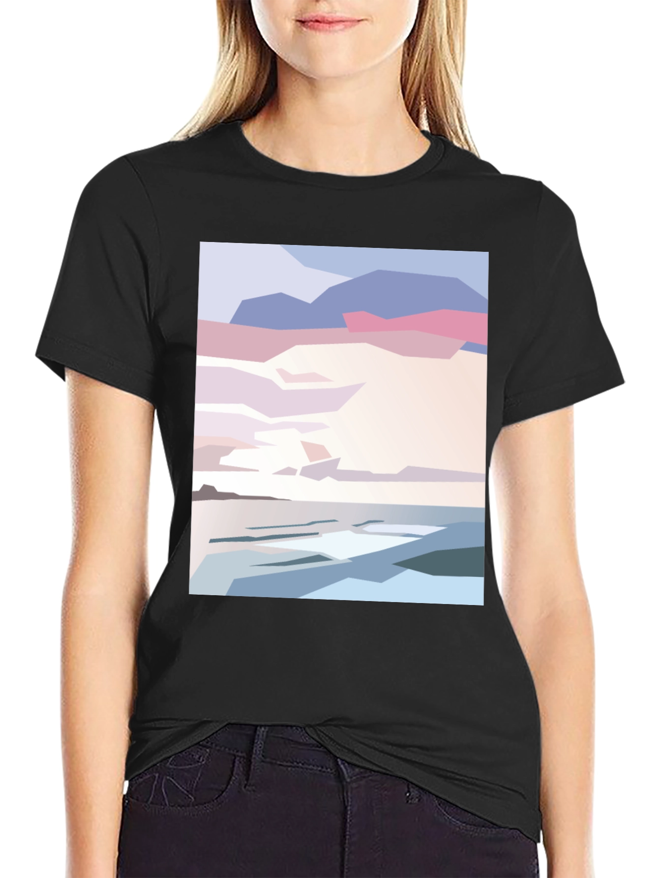 Abstract Beach Sunset Graphic Tee