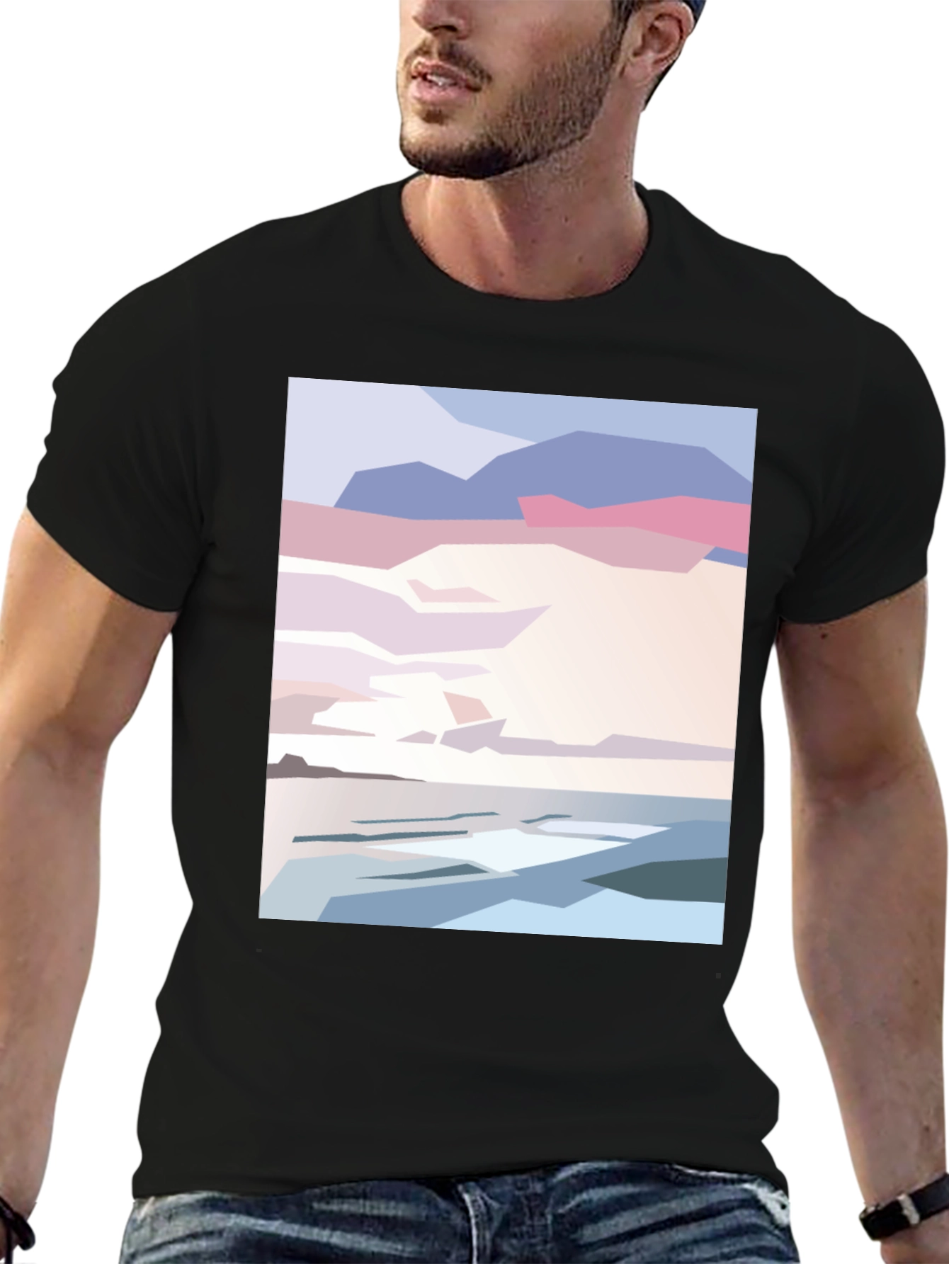 Abstract Beach Sunset Graphic Tee