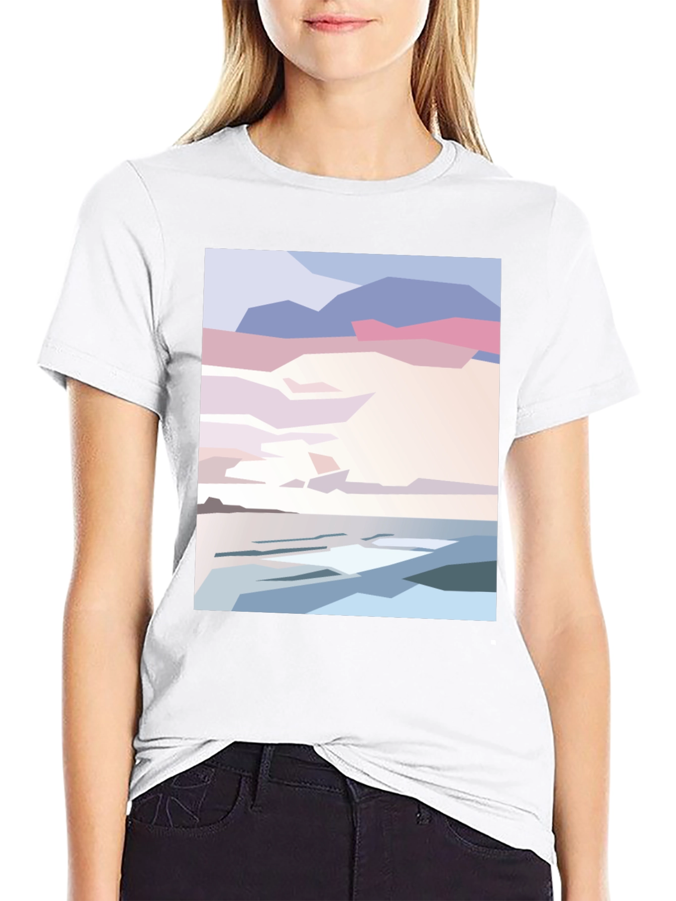Abstract Beach Sunset Graphic Tee
