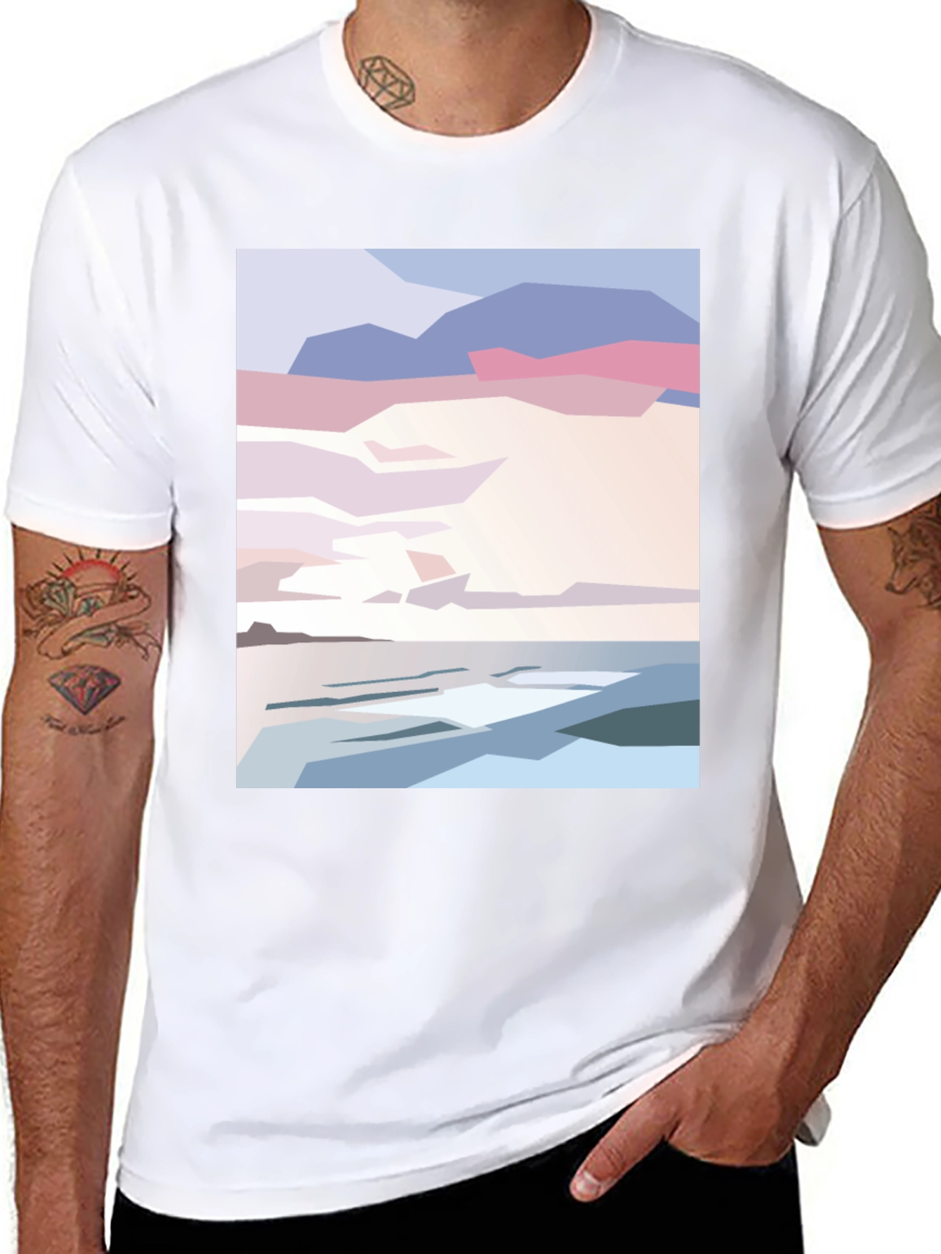 Abstract Beach Sunset Graphic Tee