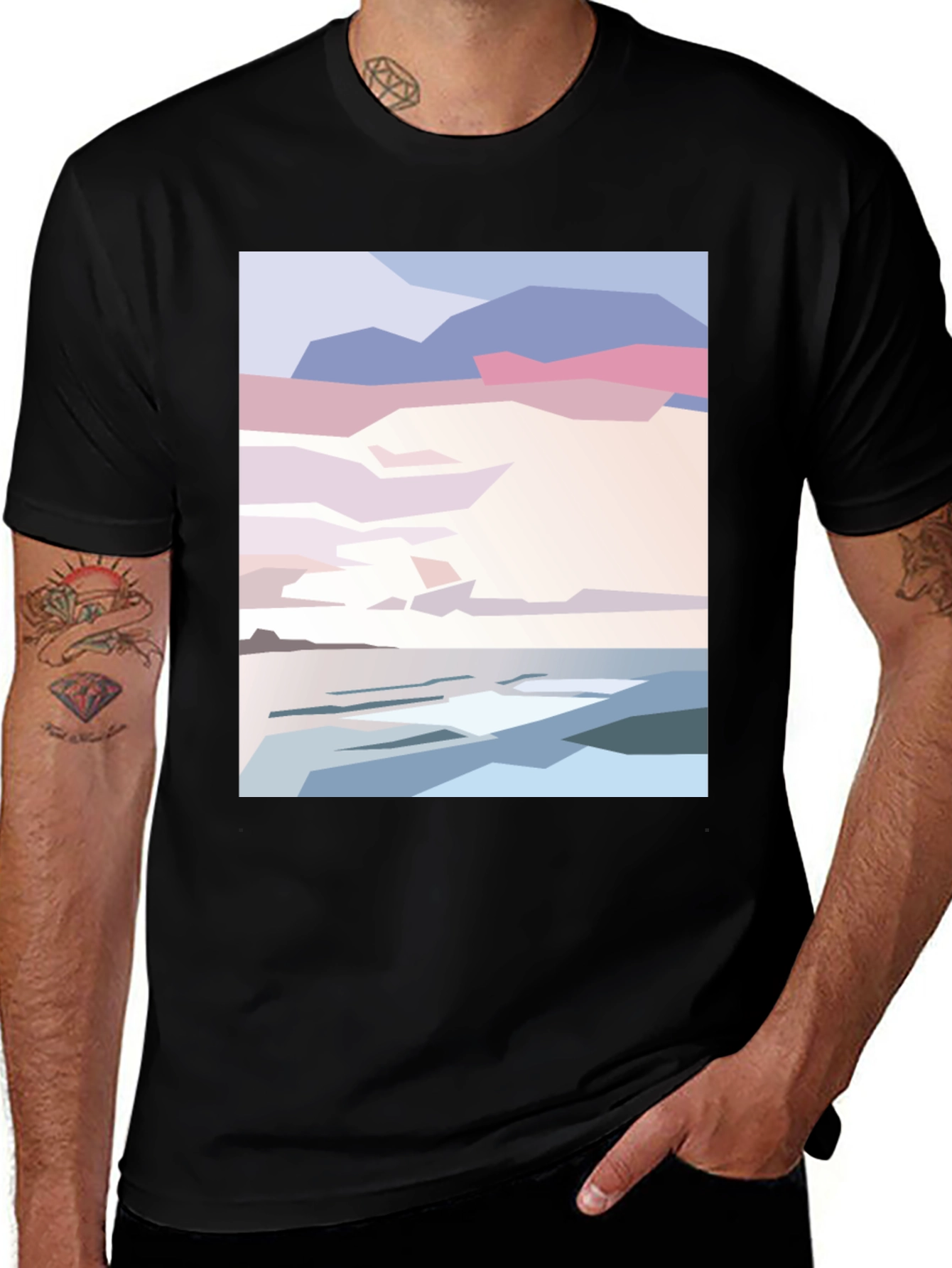 Abstract Beach Sunset Graphic Tee
