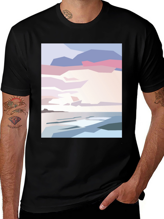 Abstract Beach Sunset Graphic Tee