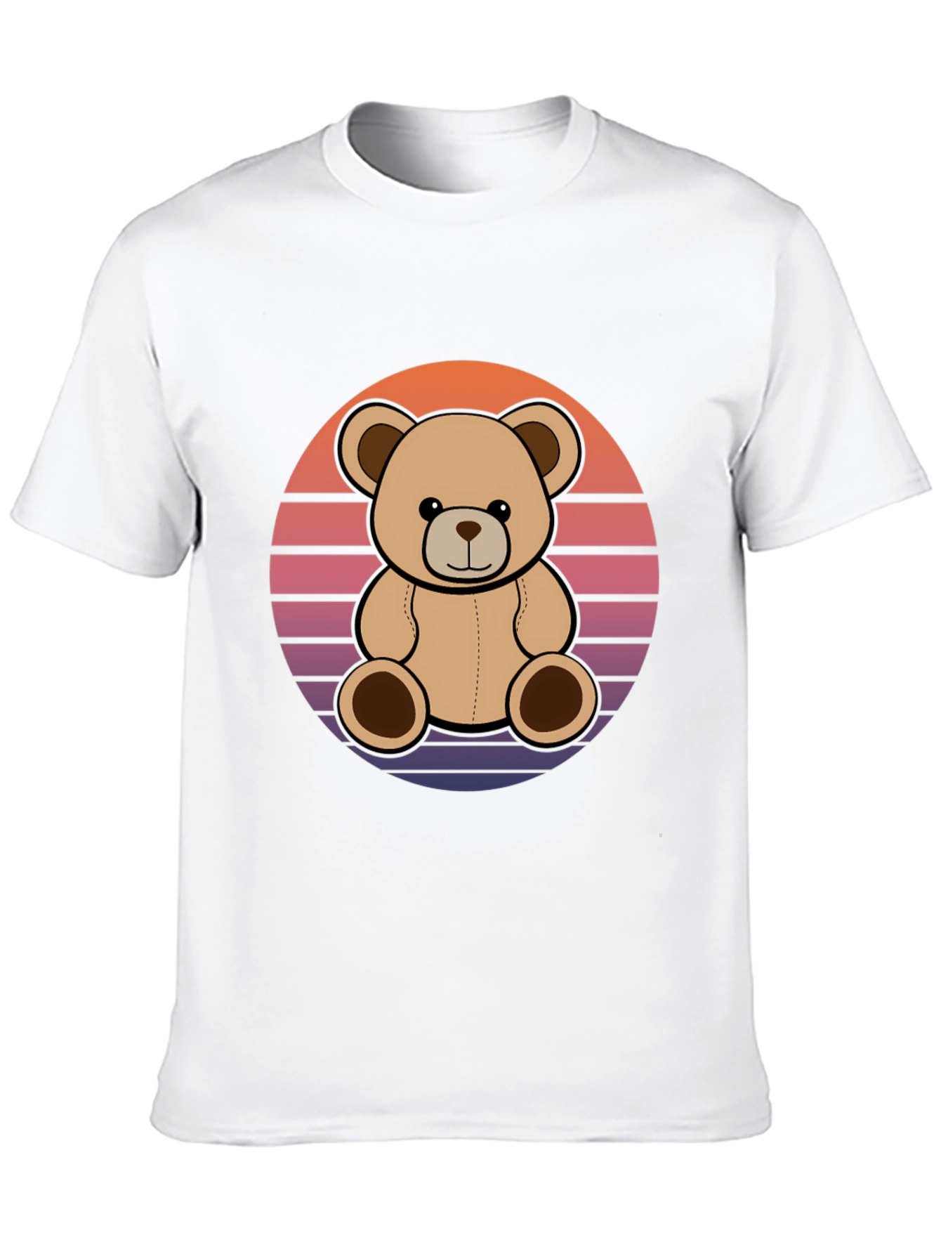 Retro Teddy Bear Black T-Shirt