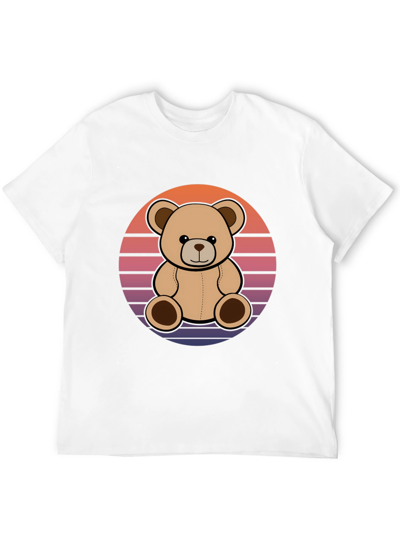 Retro Teddy Bear Black T-Shirt