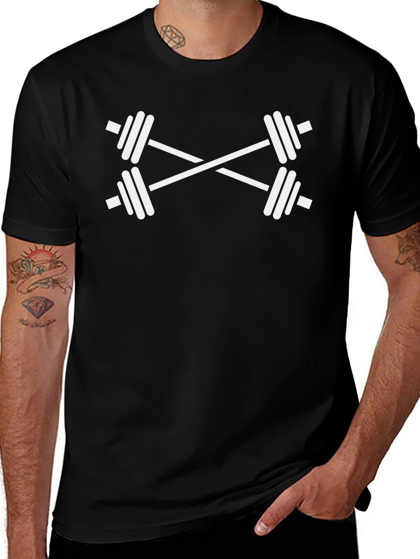 Workout Ready Graphic Tee - Crossed Dumbbells