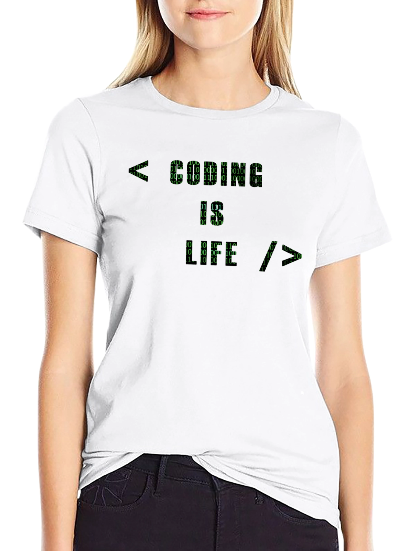 Binary Code Graphic Tee - Hacker Style