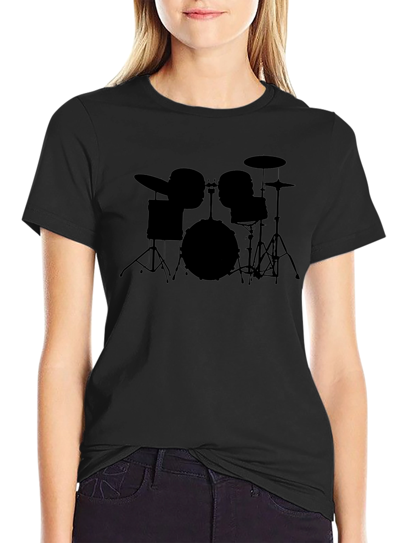 Drum Kit Silhouette Graphic T-Shirt