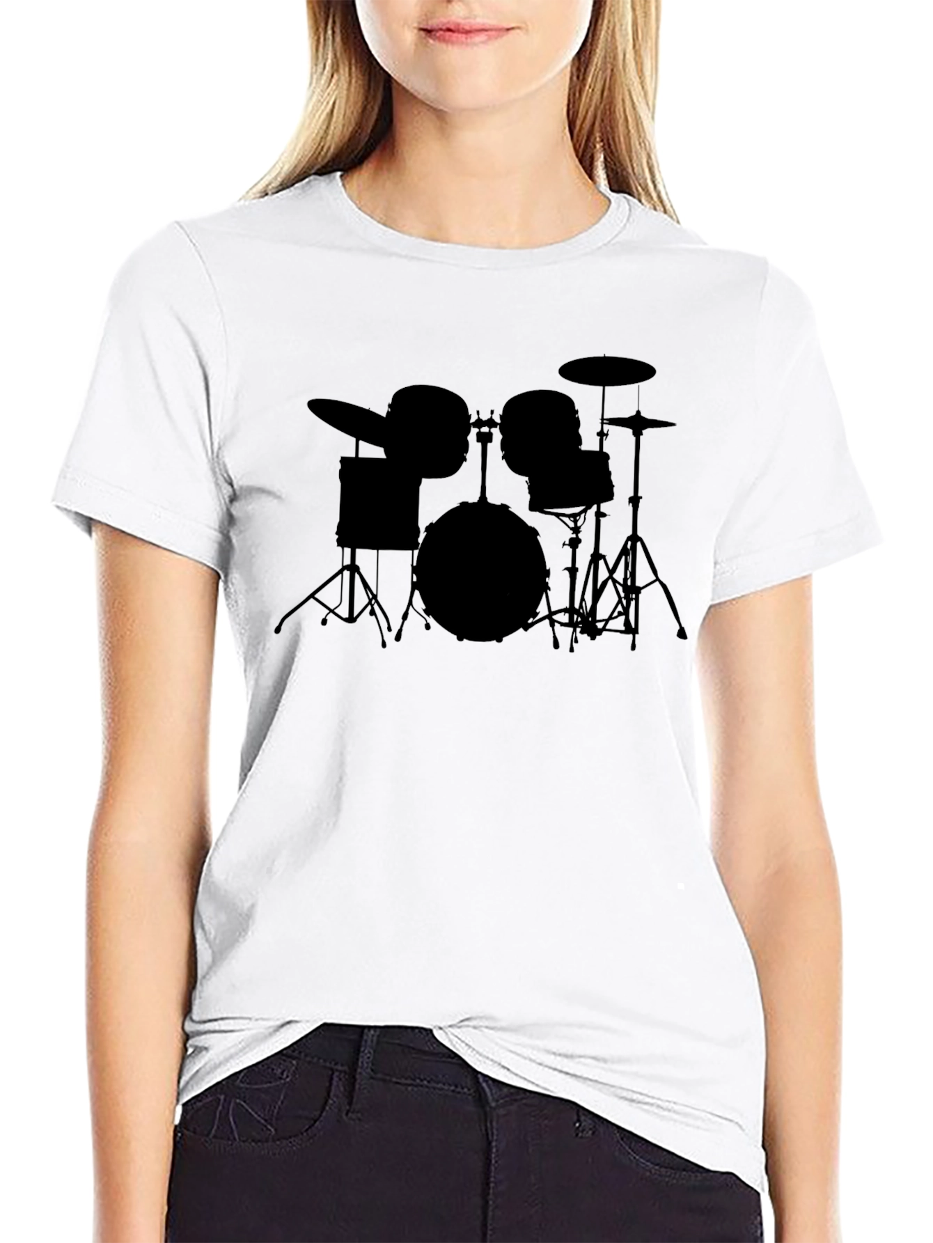 Drum Kit Silhouette Graphic T-Shirt