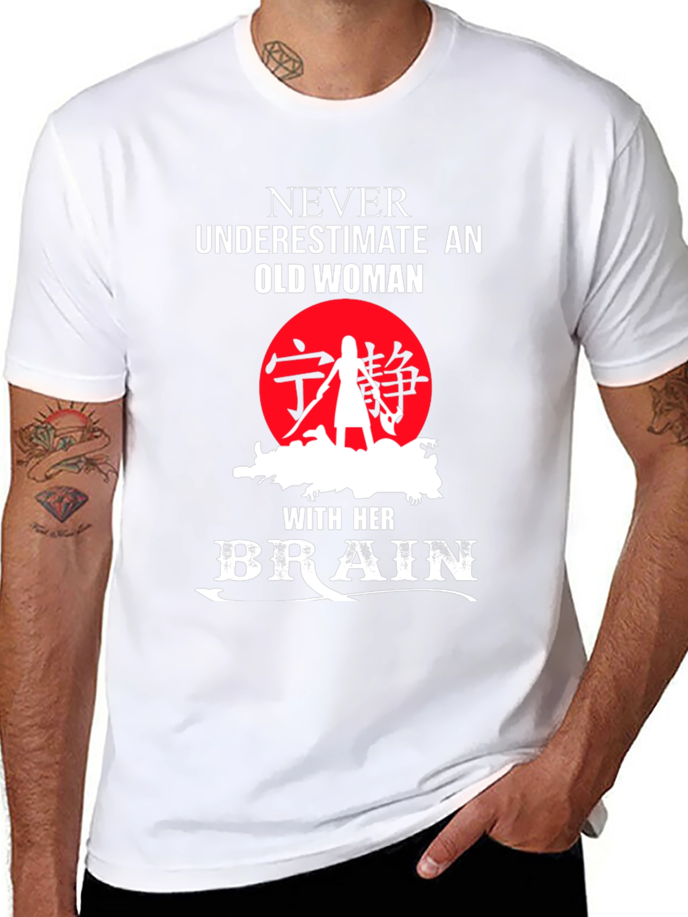 Never Underestimate Old Woman T-Shirt