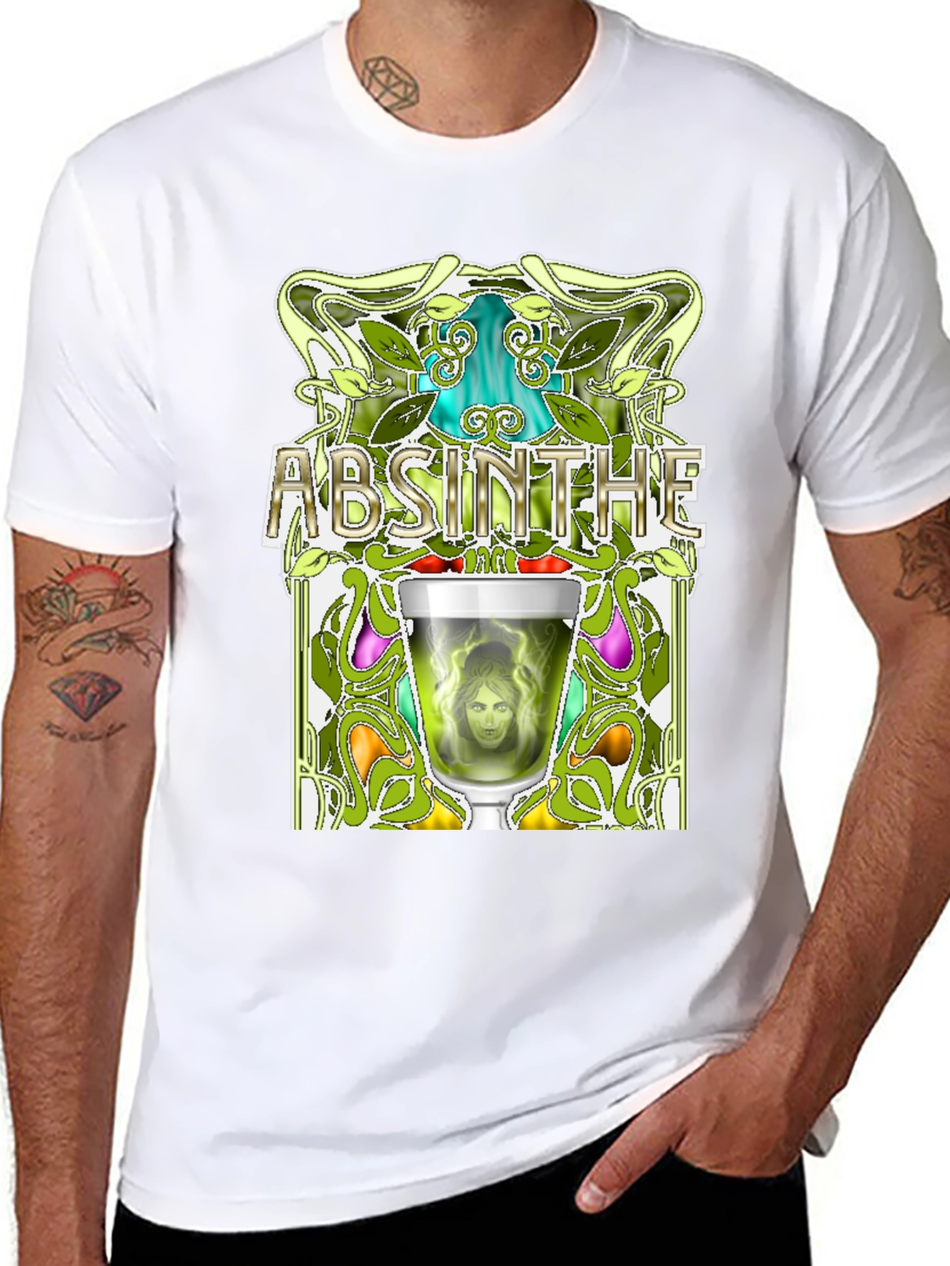 Absinthe Art Nouveau Graphic T-Shirt