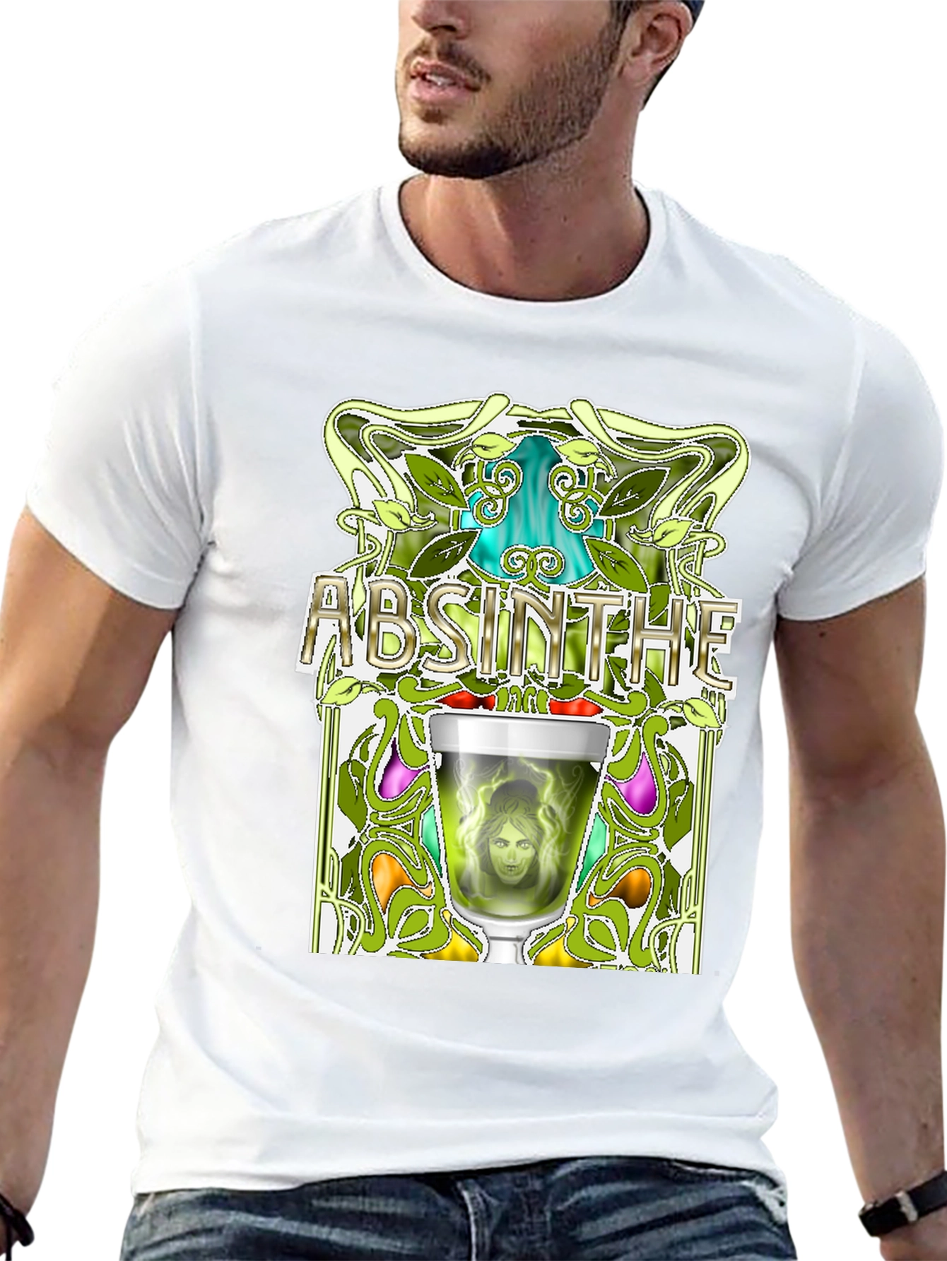 Absinthe Art Nouveau Graphic T-Shirt