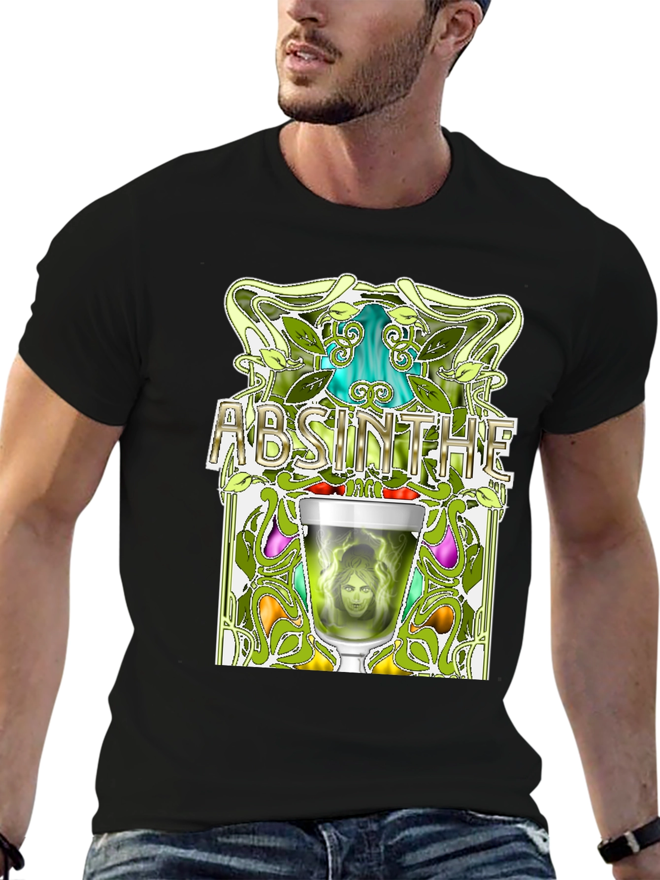Absinthe Art Nouveau Graphic T-Shirt