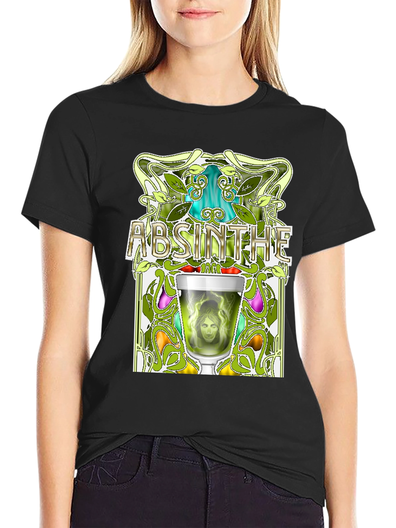 Absinthe Art Nouveau Graphic T-Shirt