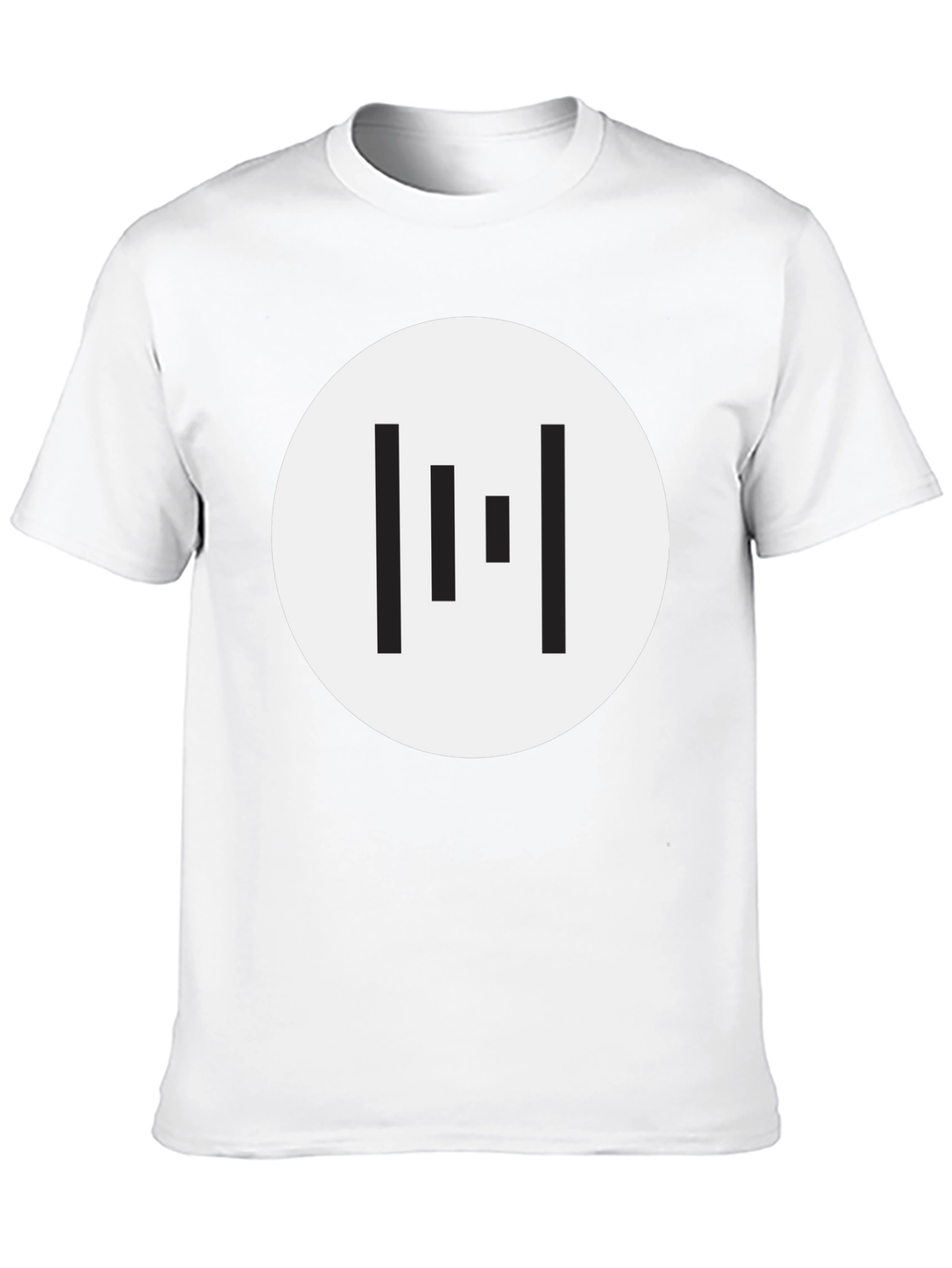 Minimalist Black T-Shirt with Geometric Circle Design