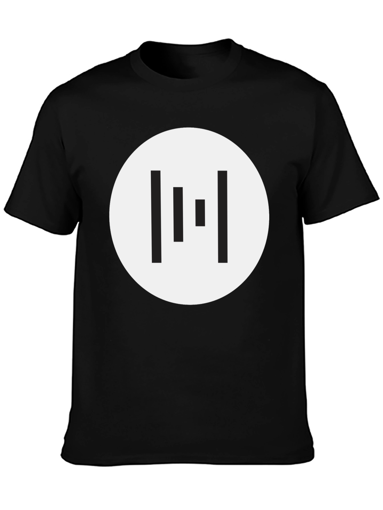 Minimalist Black T-Shirt with Geometric Circle Design