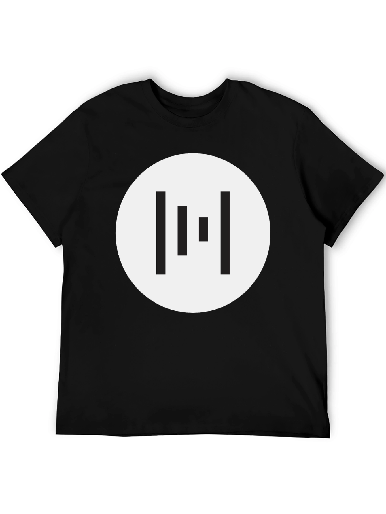 Minimalist Black T-Shirt with Geometric Circle Design