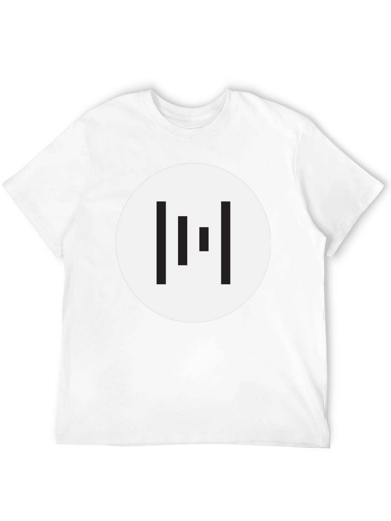 Minimalist Black T-Shirt with Geometric Circle Design