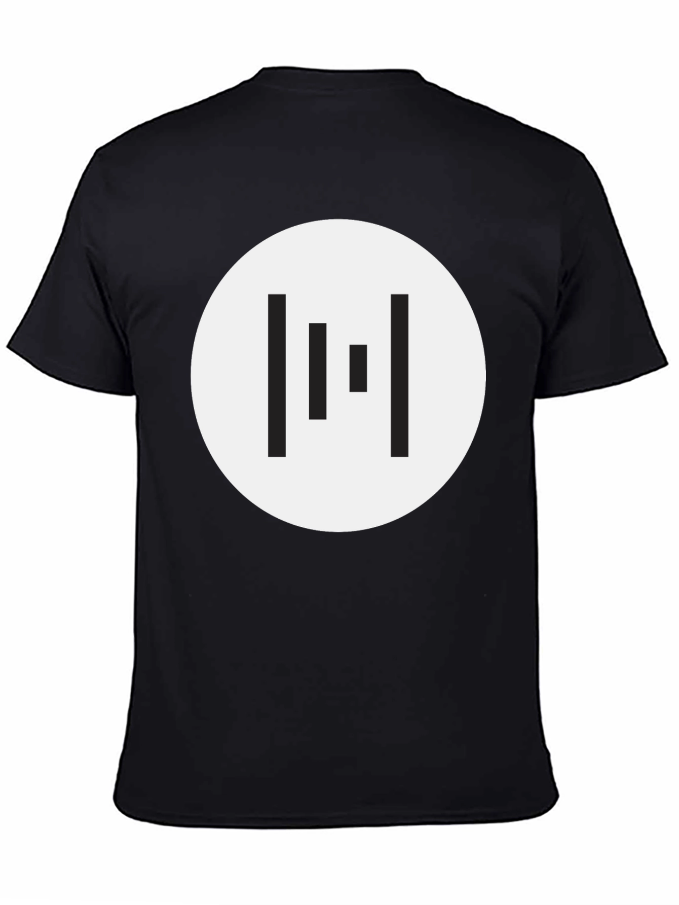 Minimalist Black T-Shirt with Geometric Circle Design
