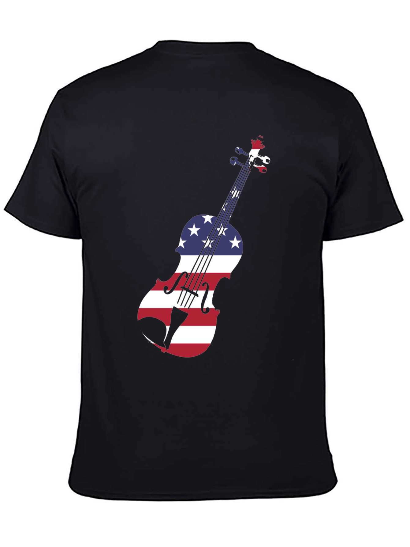 Patriotic Violin Graphic Tee - Black