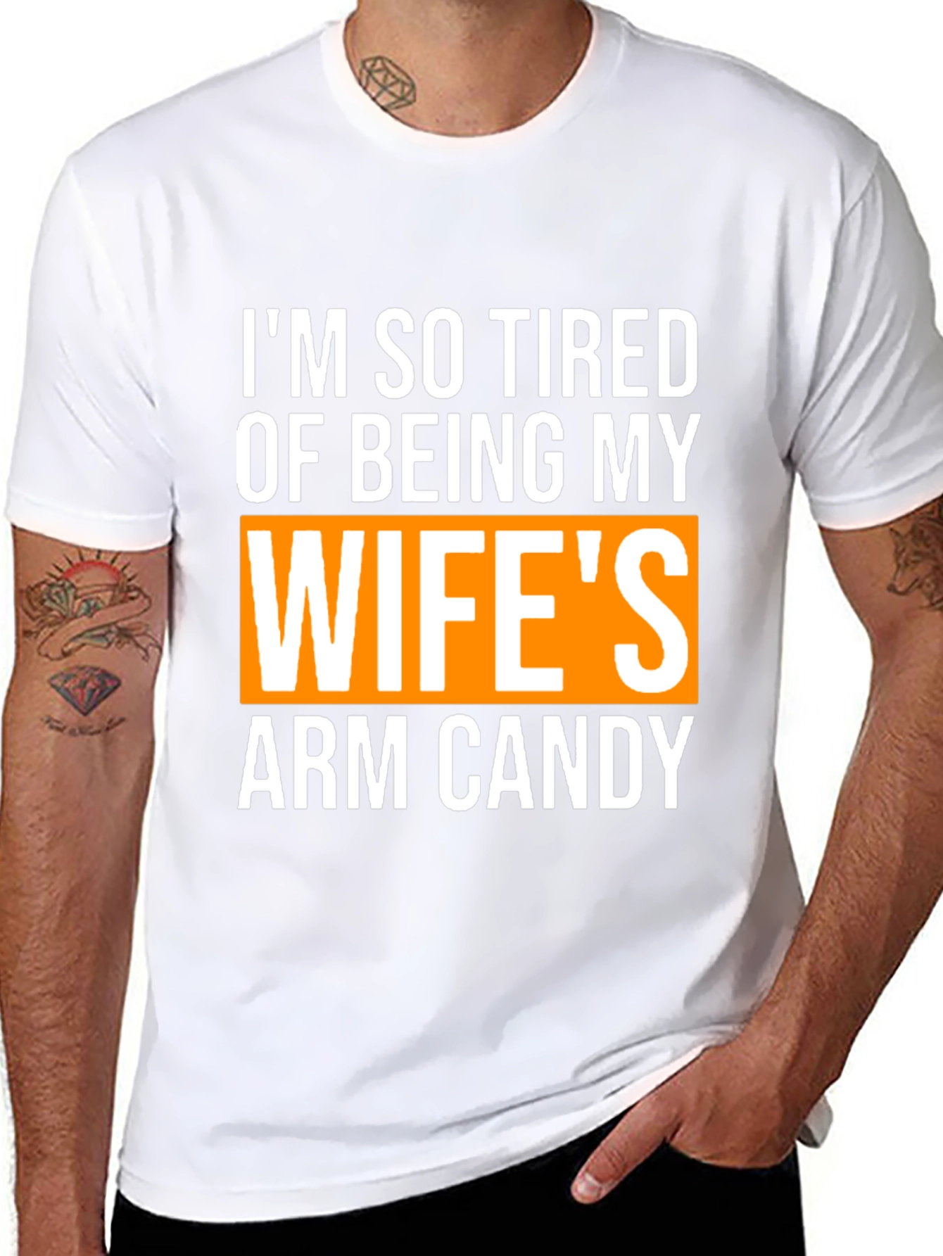 Funny Husband Wife Arm Candy Graphic Tee