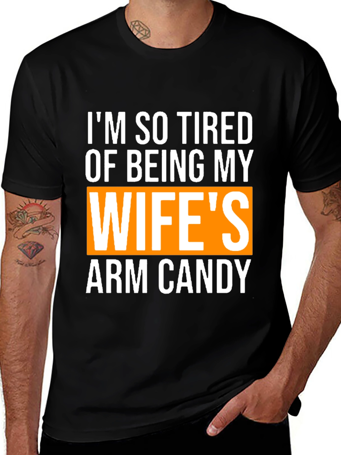 Funny Husband Wife Arm Candy Graphic Tee