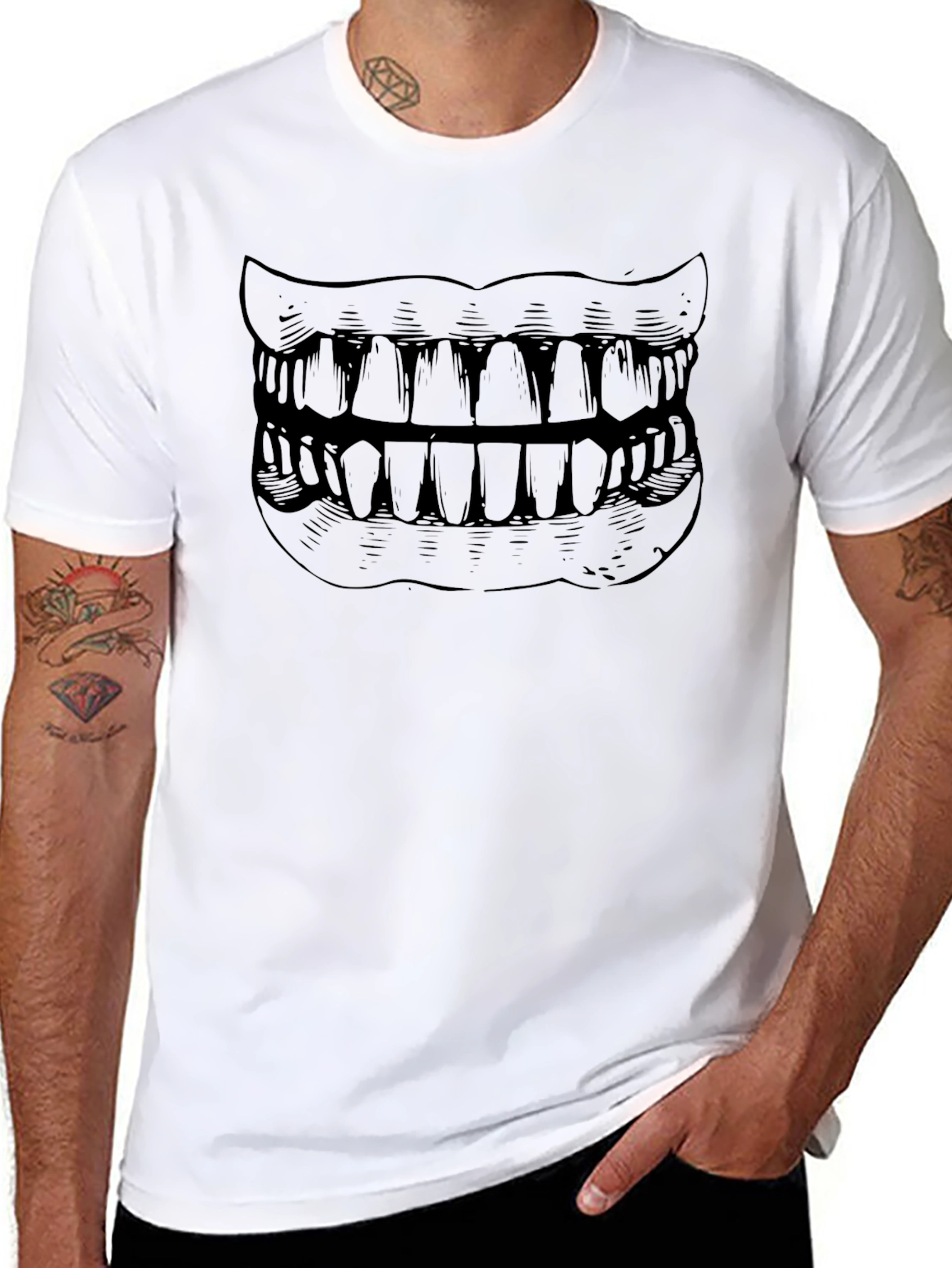 Creepy Grin Graphic Tee - Black Humor Shirt