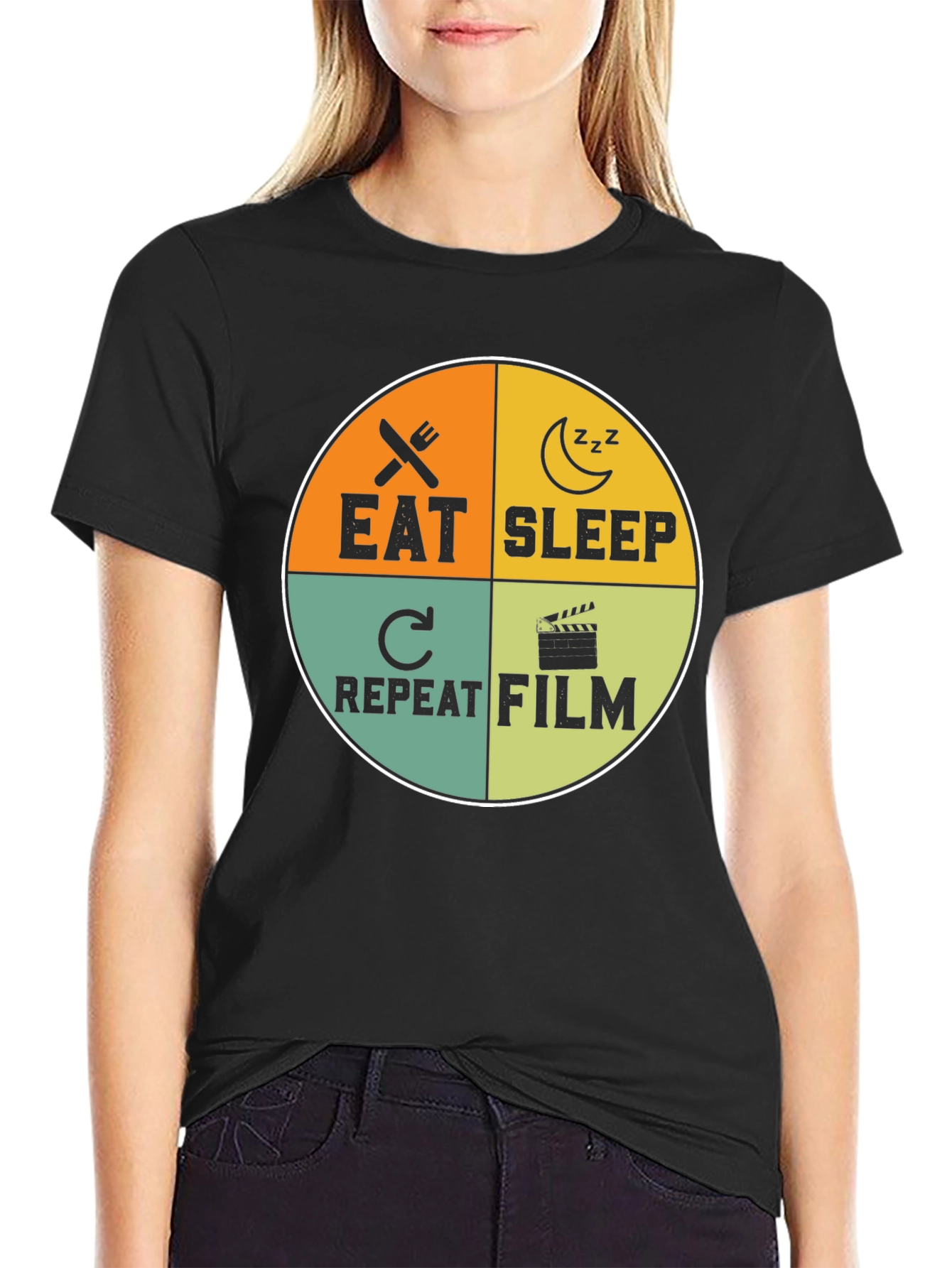 Eat Sleep Repeat Film T-Shirt