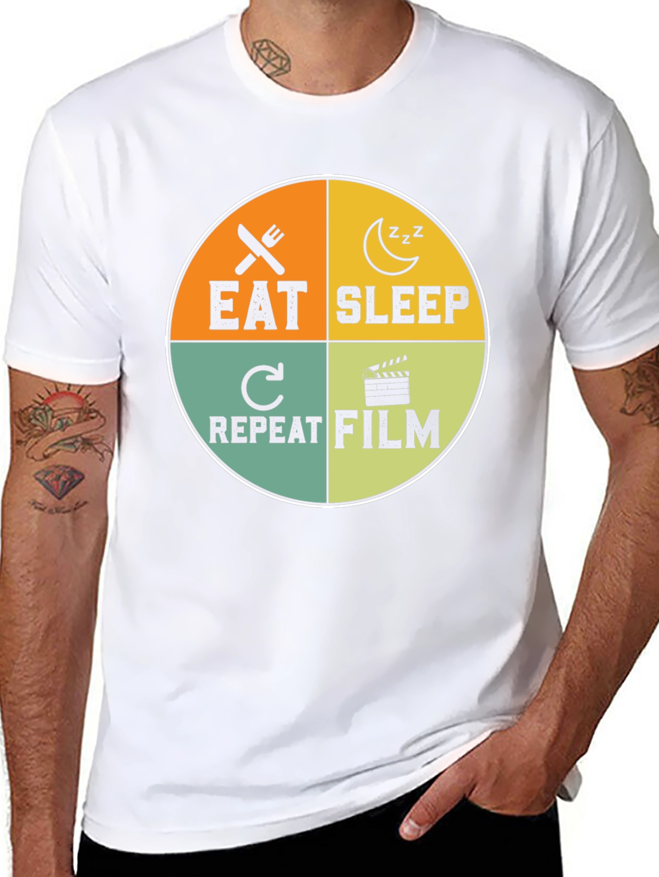 Eat Sleep Repeat Film T-Shirt