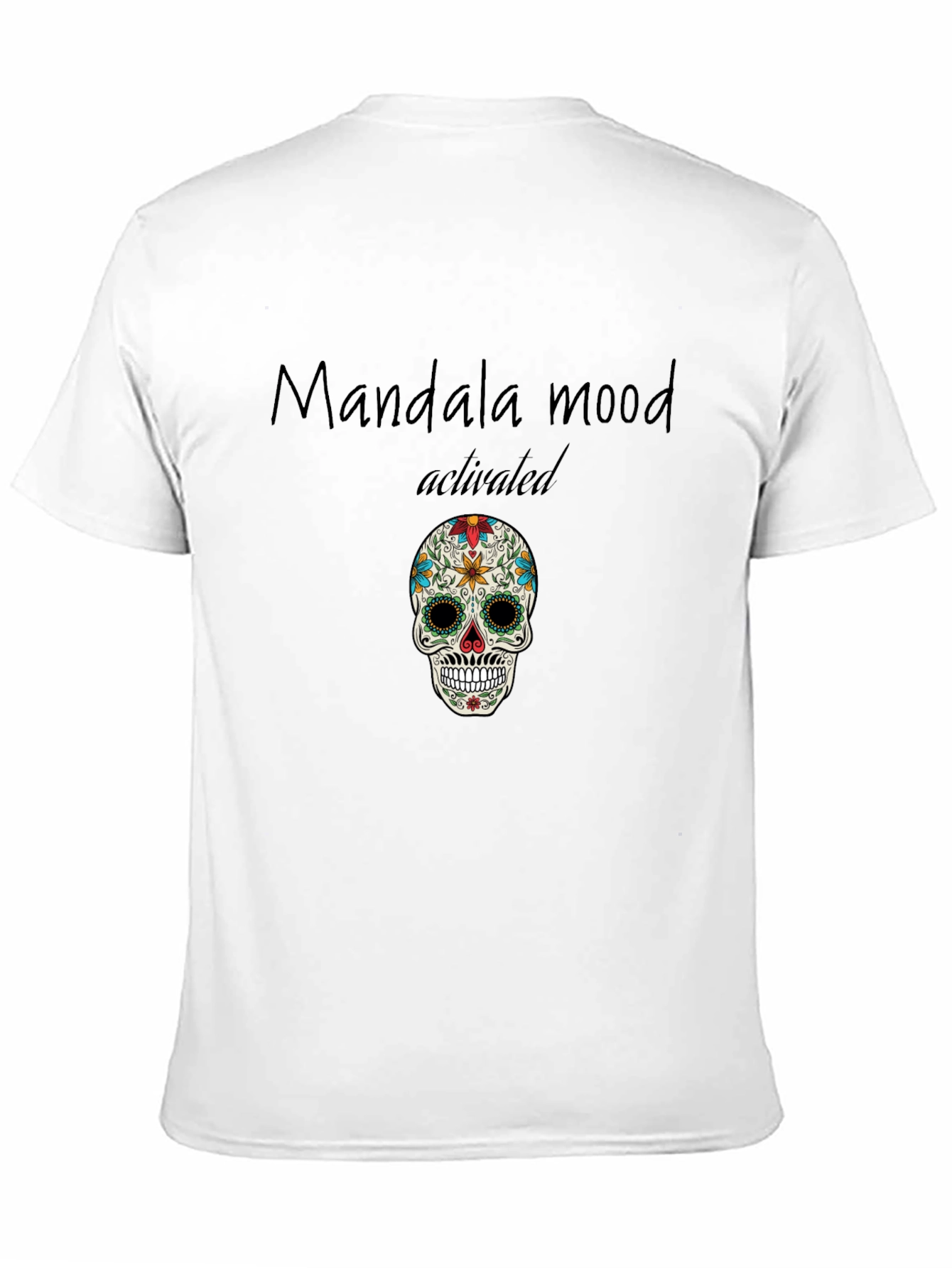 Mandala Mood Activated Skull Graphic Tee - Black