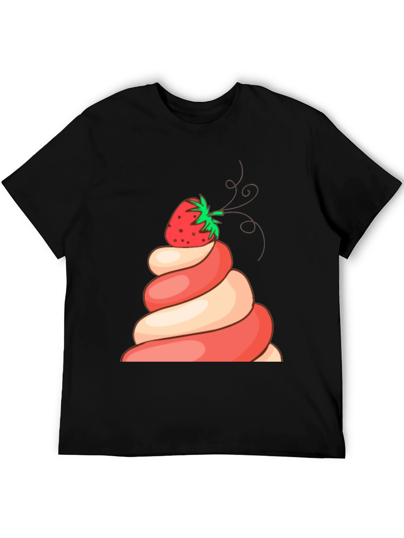 Strawberry Swirl Dessert Graphic T-Shirt