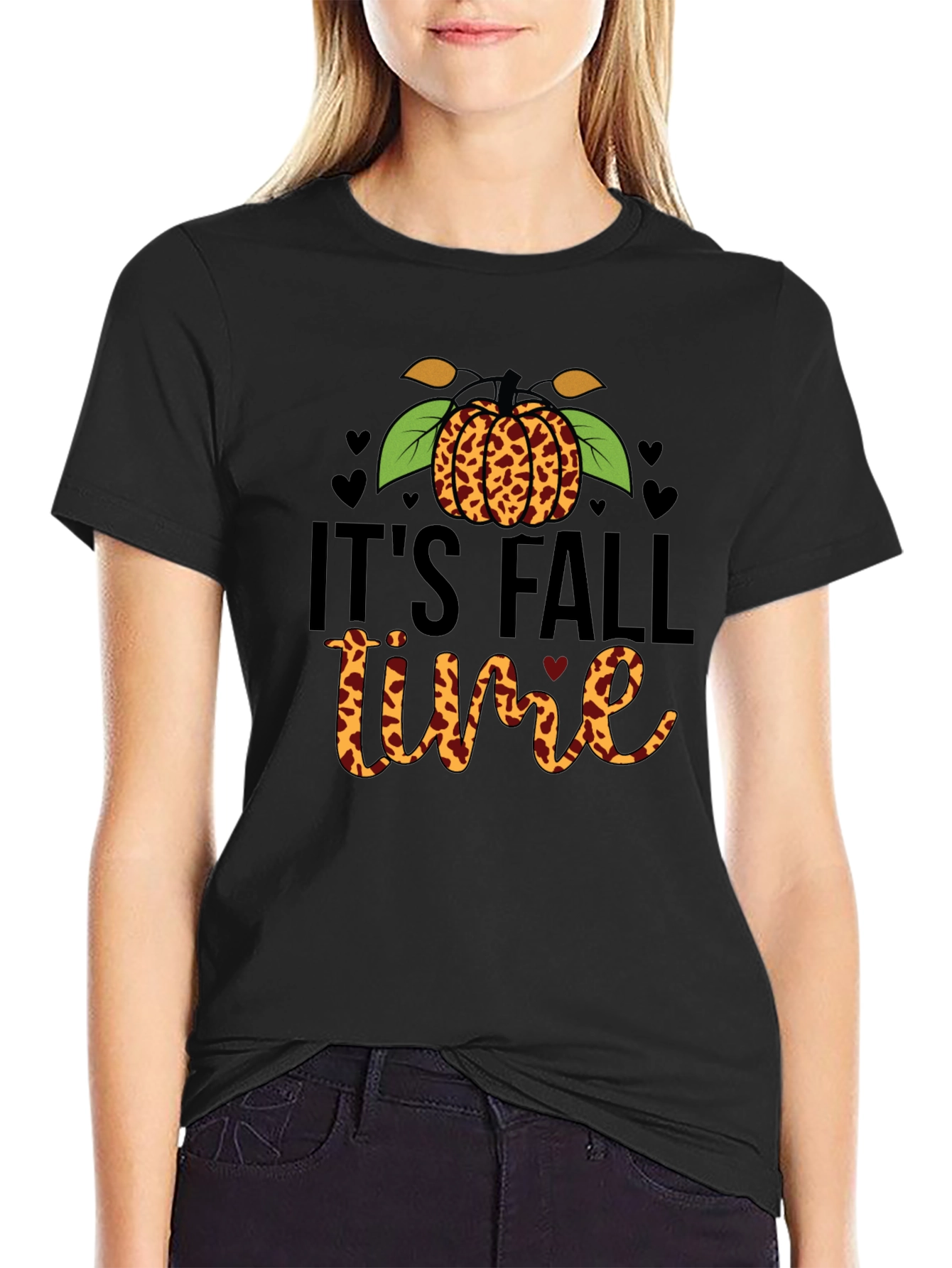 Its Fall Time Leopard Pumpkin T-Shirt