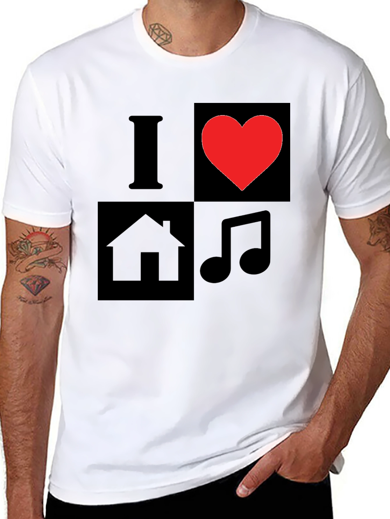 I Love House Music Graphic T-Shirt