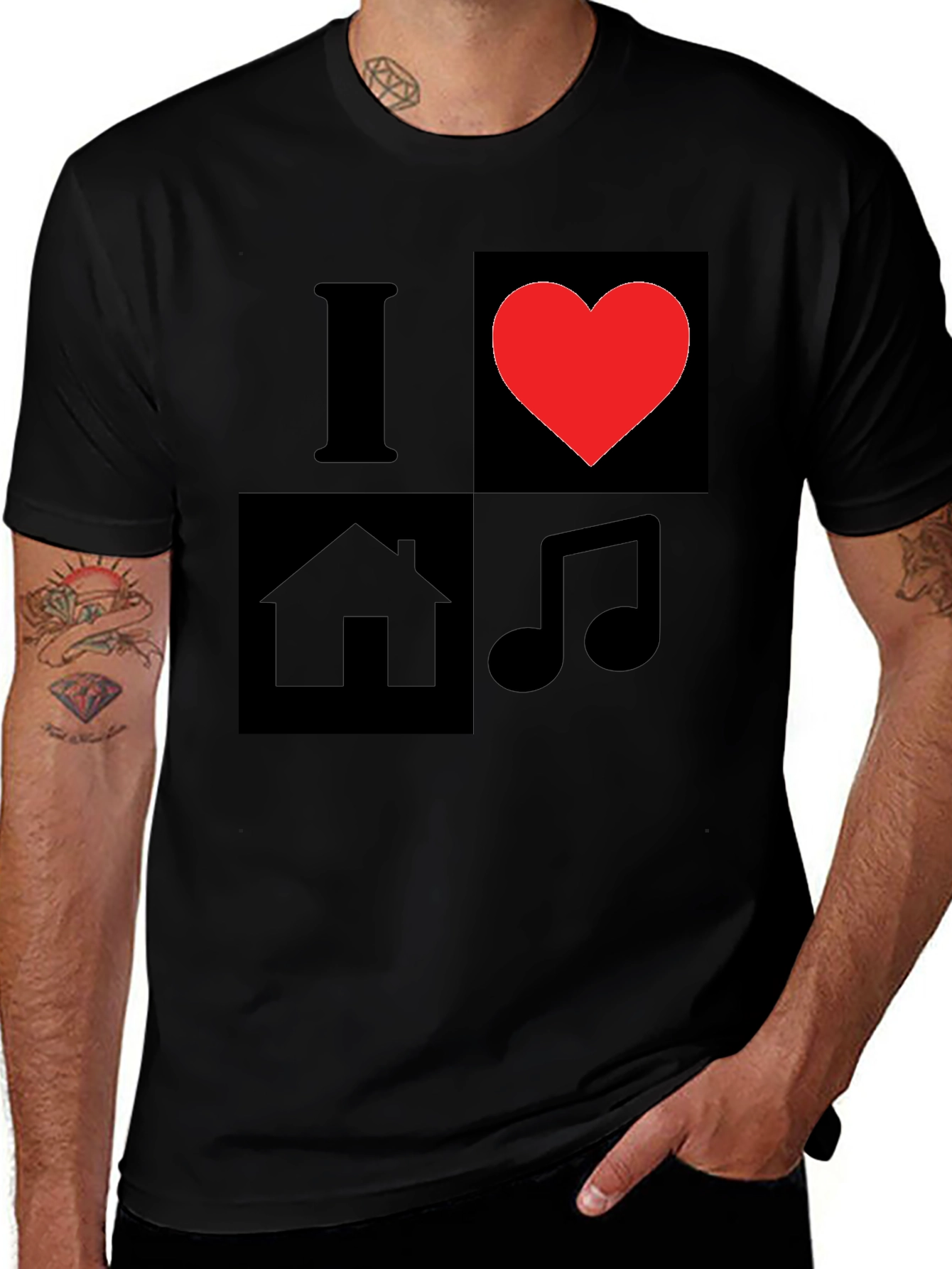 I Love House Music Graphic T-Shirt